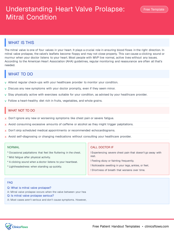 Understanding Heart Valve Prolapse: Mitral Condition - patient handout preview