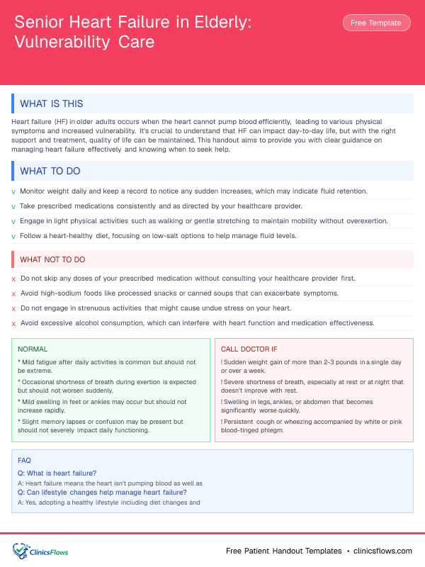 Senior Heart Failure in Elderly: Vulnerability Care - patient handout preview