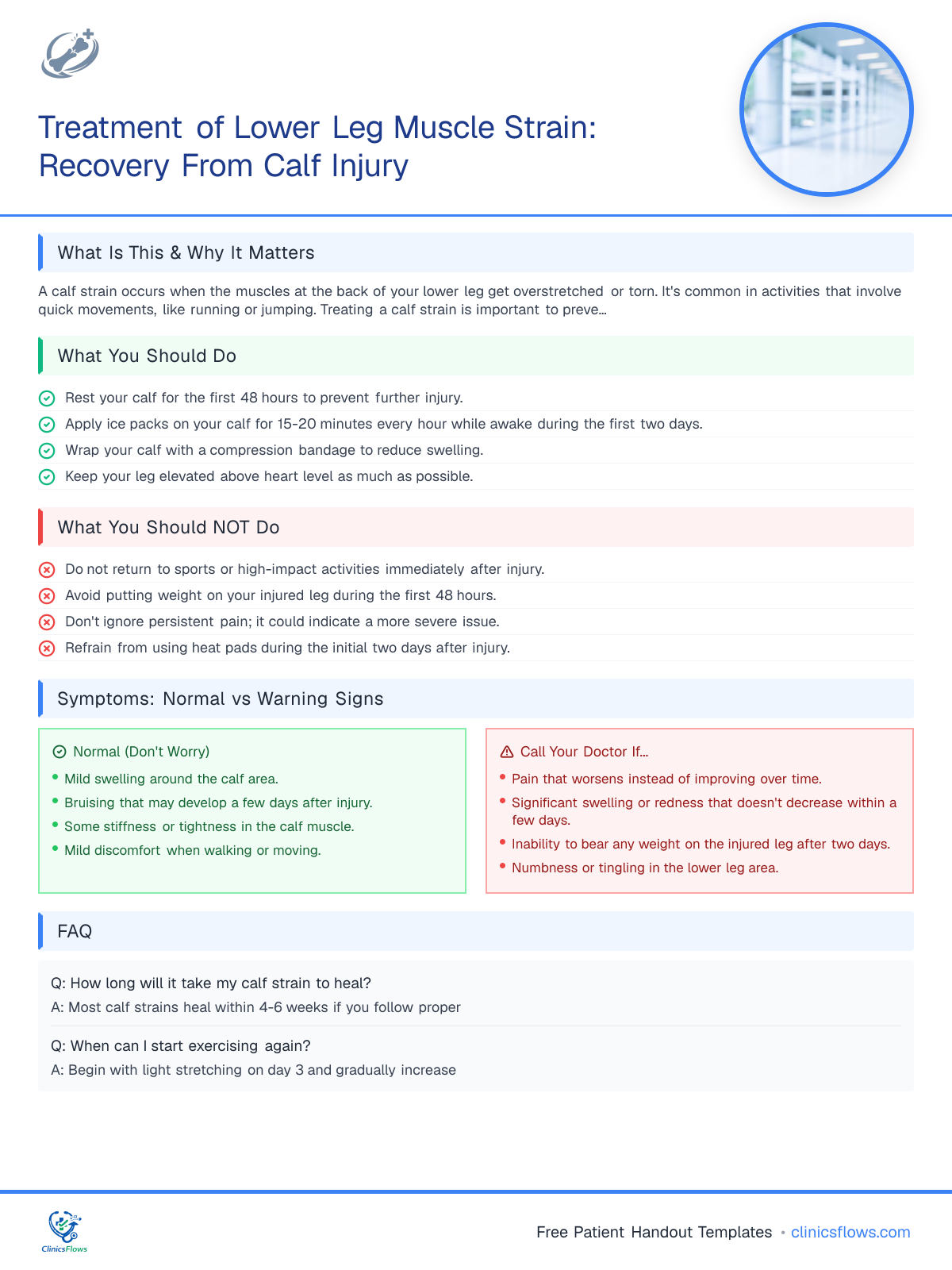 Treatment of Lower Leg Muscle Strain: Recovery From Calf Injury - patient handout preview