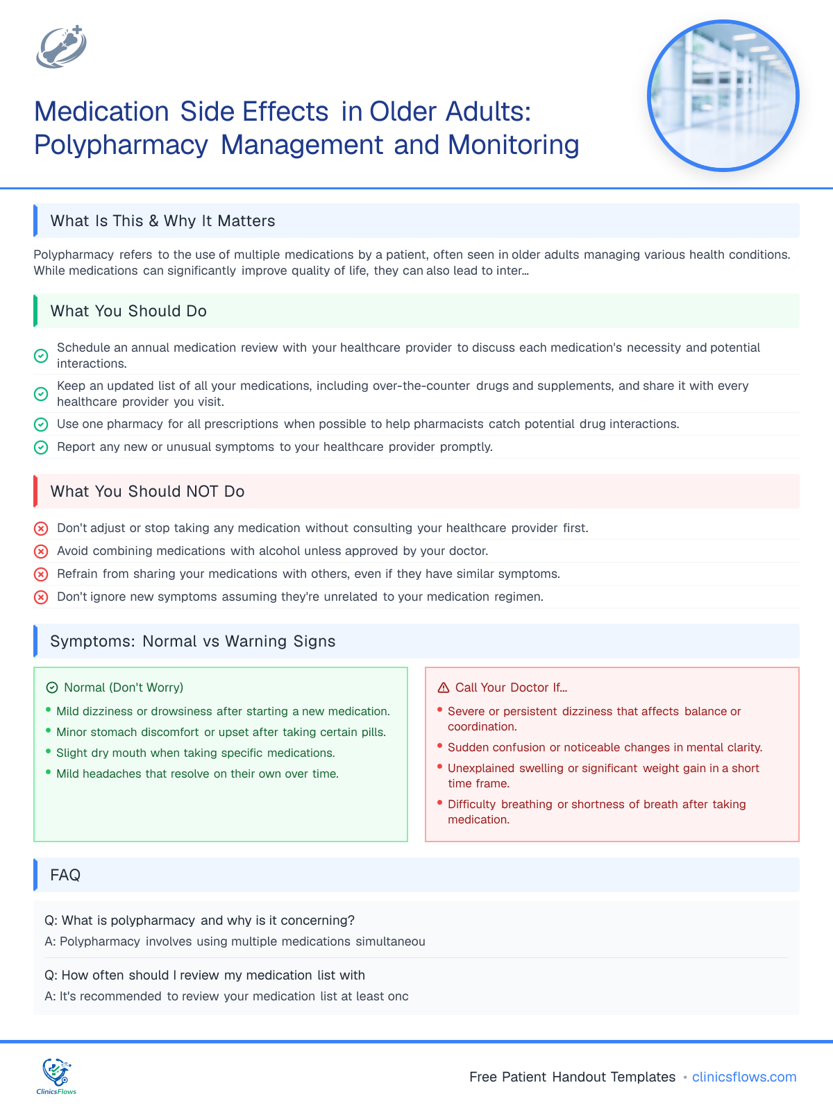 Medication Side Effects in Older Adults: Polypharmacy Management and Monitoring - patient handout preview