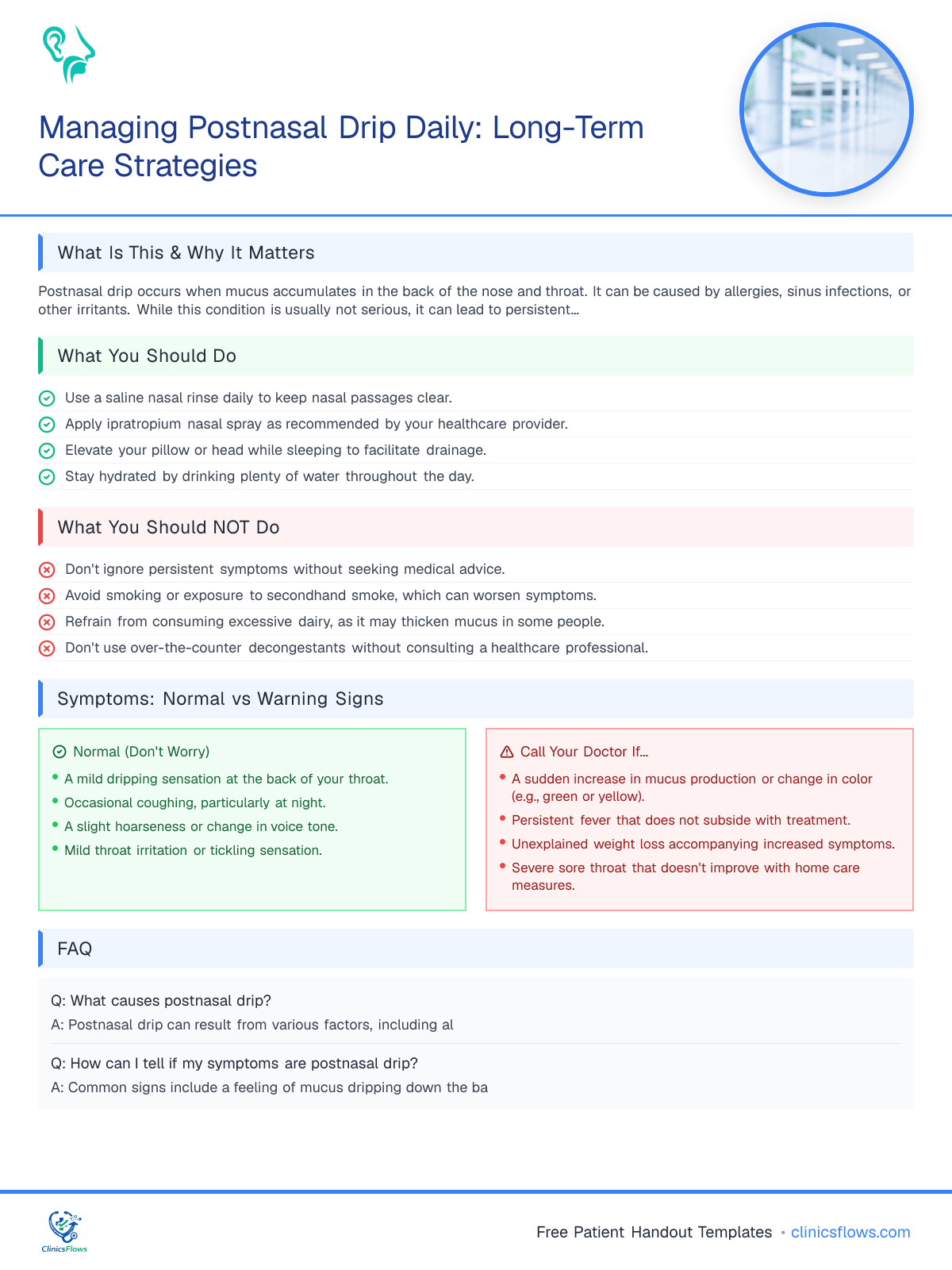 Managing Postnasal Drip Daily: Long-Term Care Strategies - patient handout preview