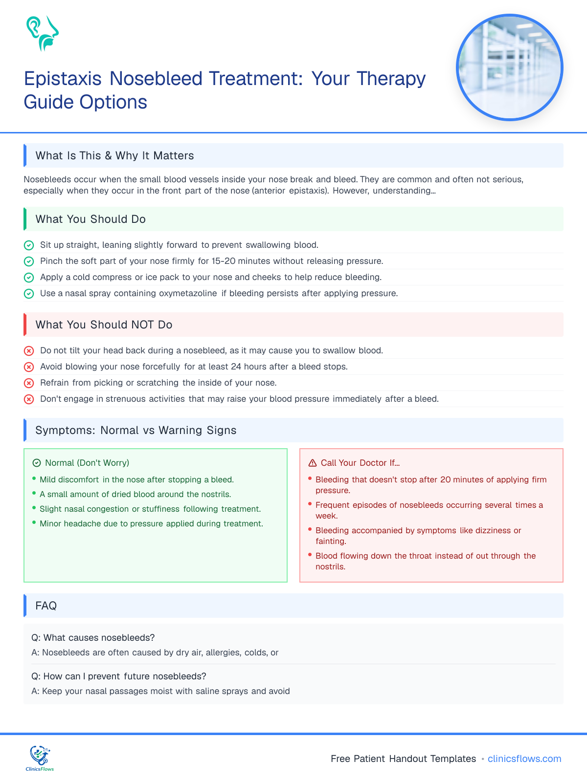 Epistaxis Nosebleed Treatment: Your Therapy Guide Options - patient handout preview