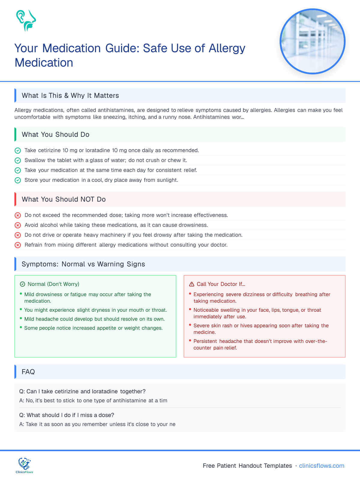 Your Medication Guide: Safe Use of Allergy Medication - patient handout preview