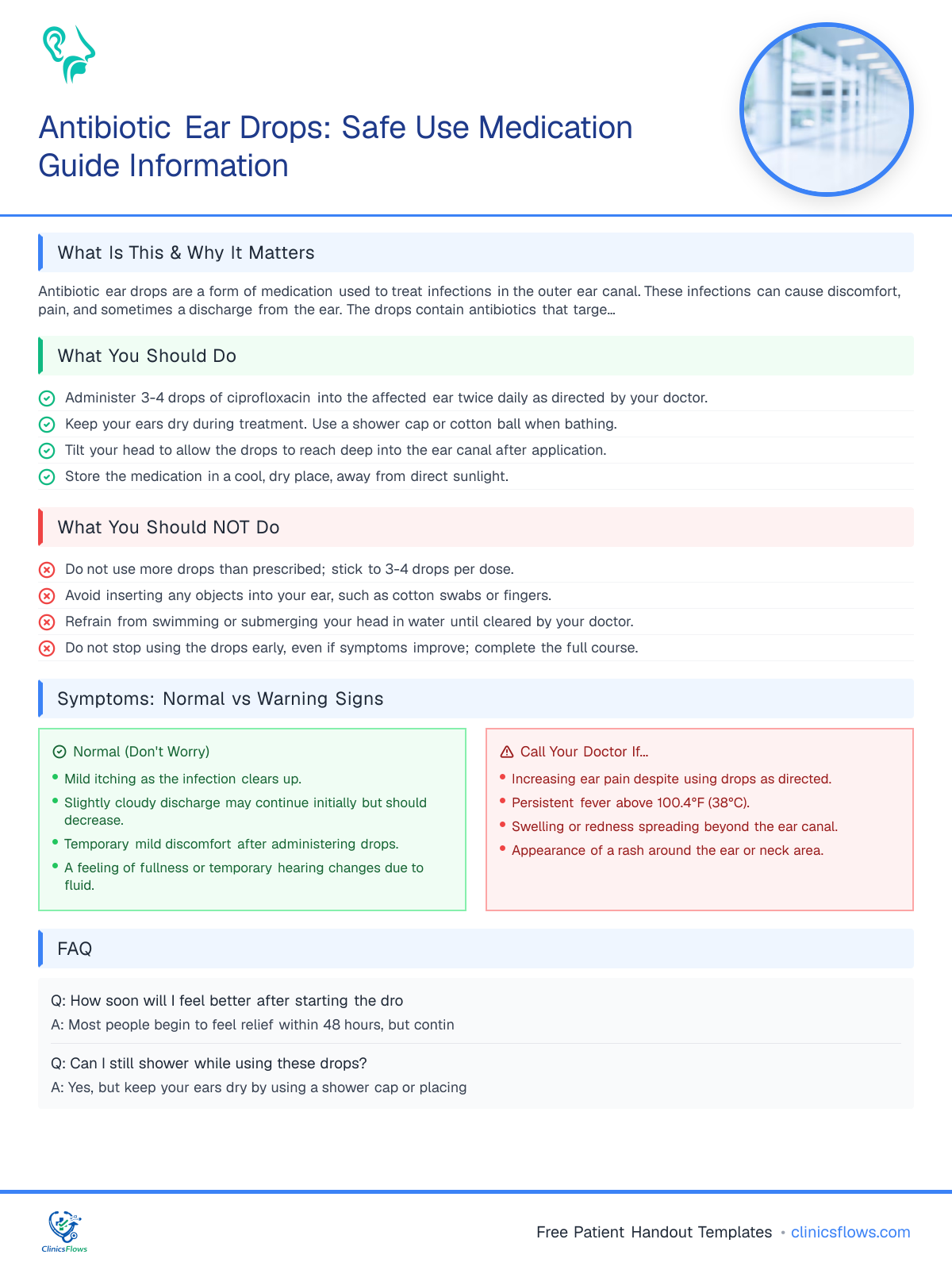 Antibiotic Ear Drops: Safe Use Medication Guide Information - patient handout preview