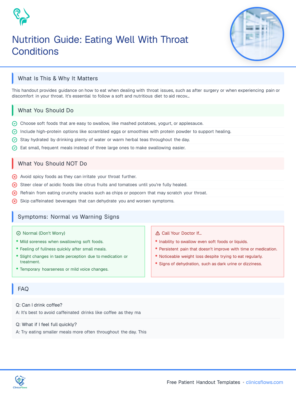 Nutrition Guide: Eating Well With Throat Conditions - patient handout preview