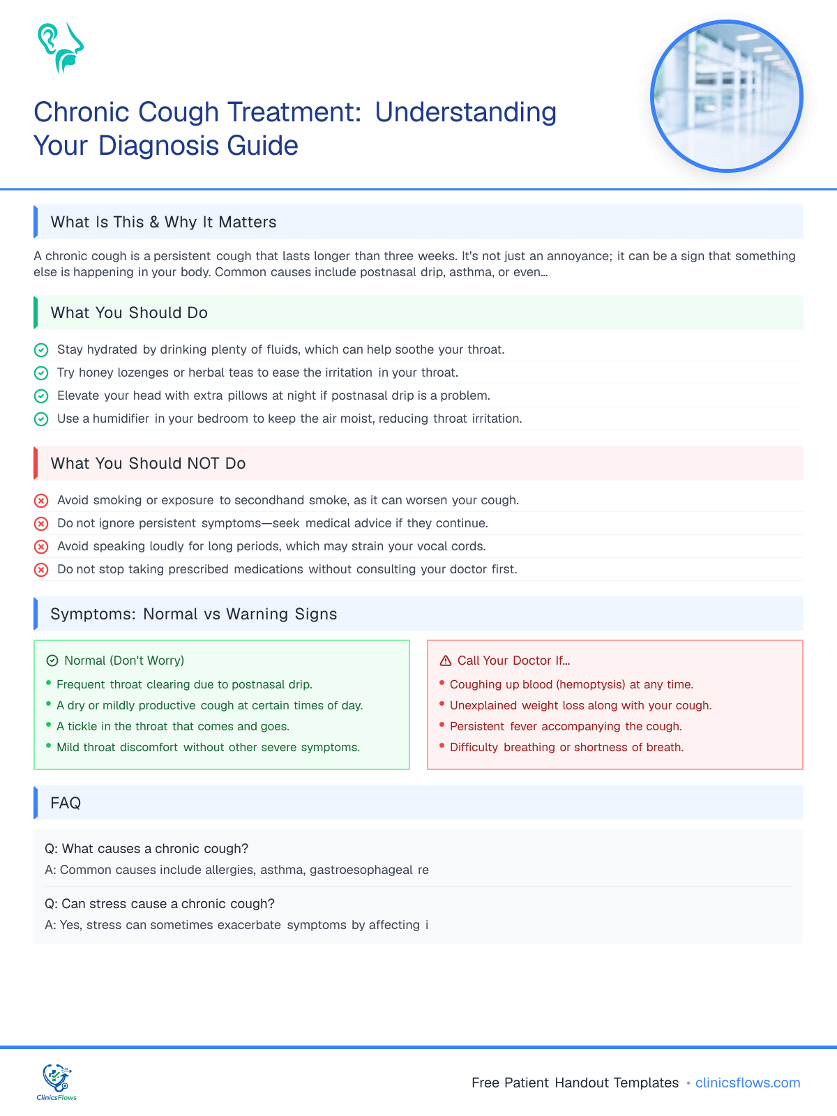 Chronic Cough Treatment: Understanding Your Diagnosis Guide - patient handout preview