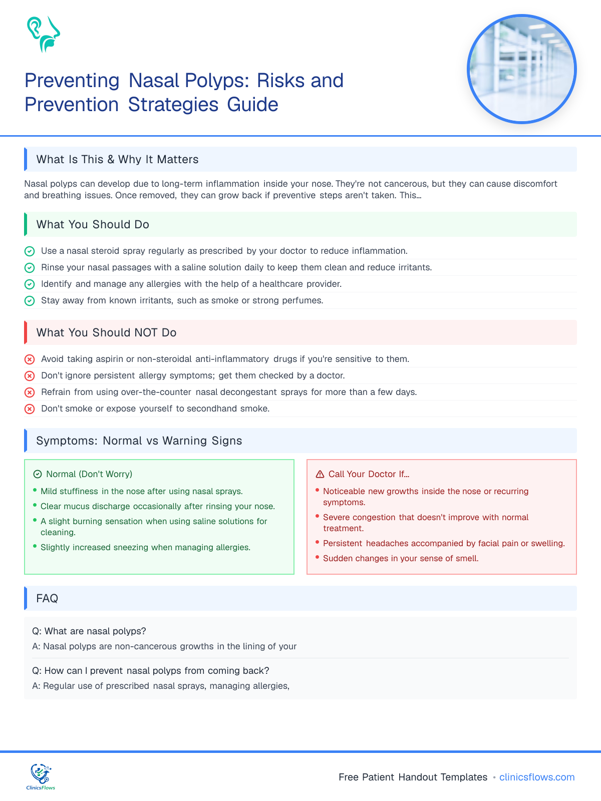 Preventing Nasal Polyps: Risks and Prevention Strategies Guide - patient handout preview