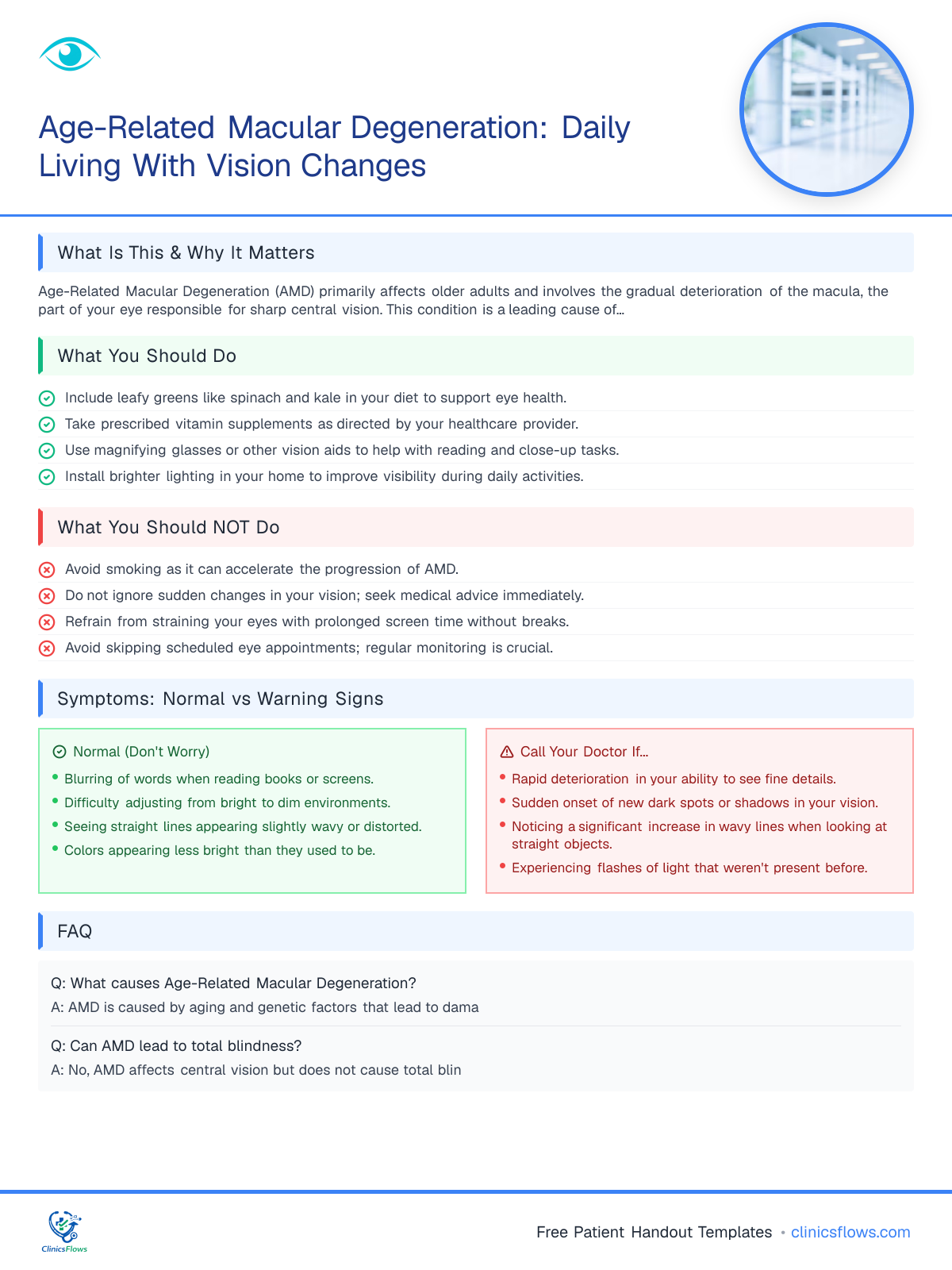 Age-Related Macular Degeneration: Daily Living With Vision Changes - patient handout preview