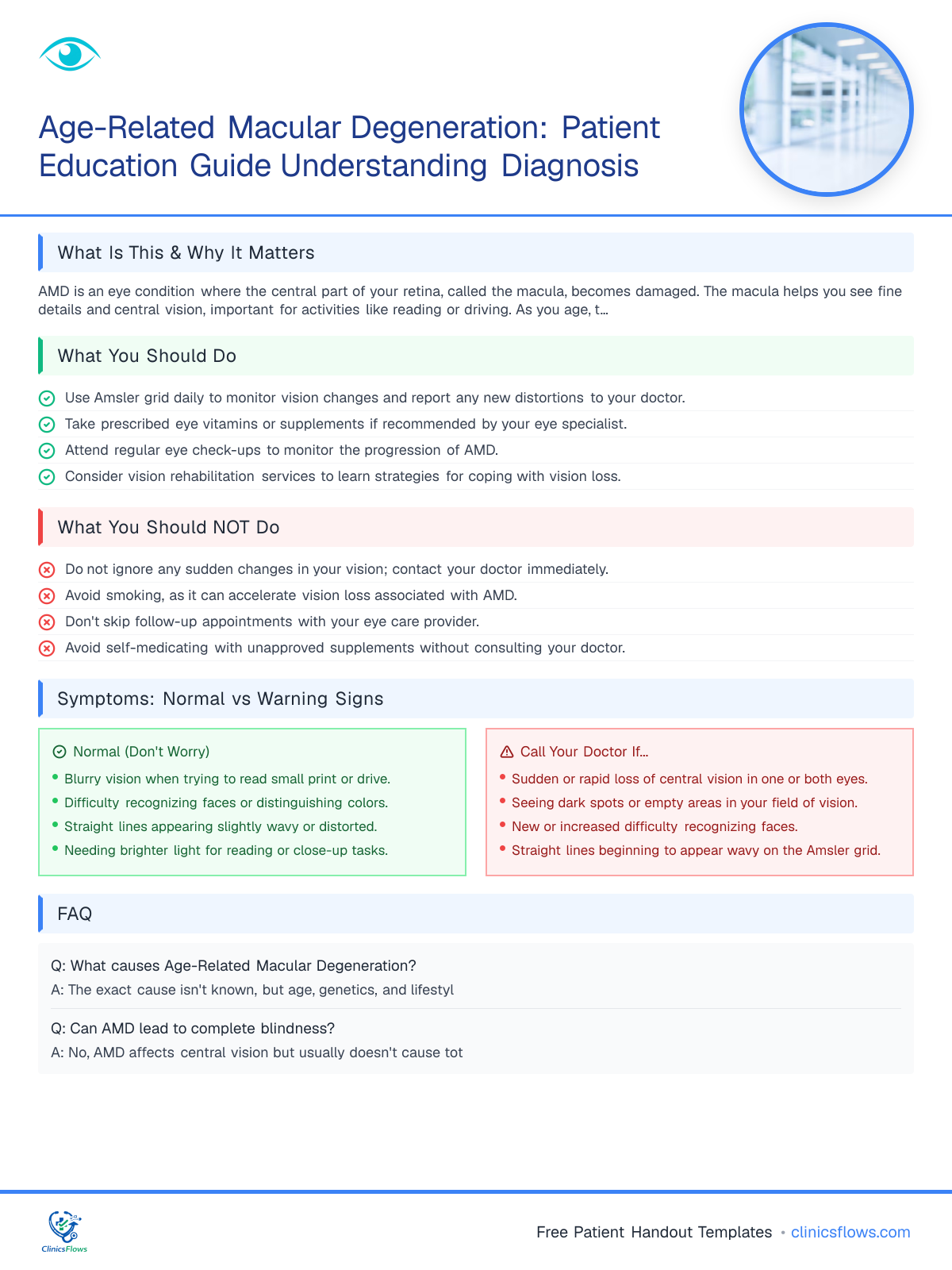 Age-Related Macular Degeneration: Patient Education Guide Understanding Diagnosis - patient handout preview