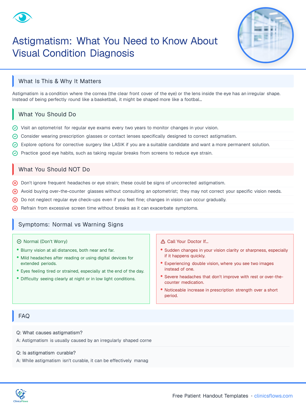 Astigmatism: What You Need to Know About Visual Condition Diagnosis - patient handout preview