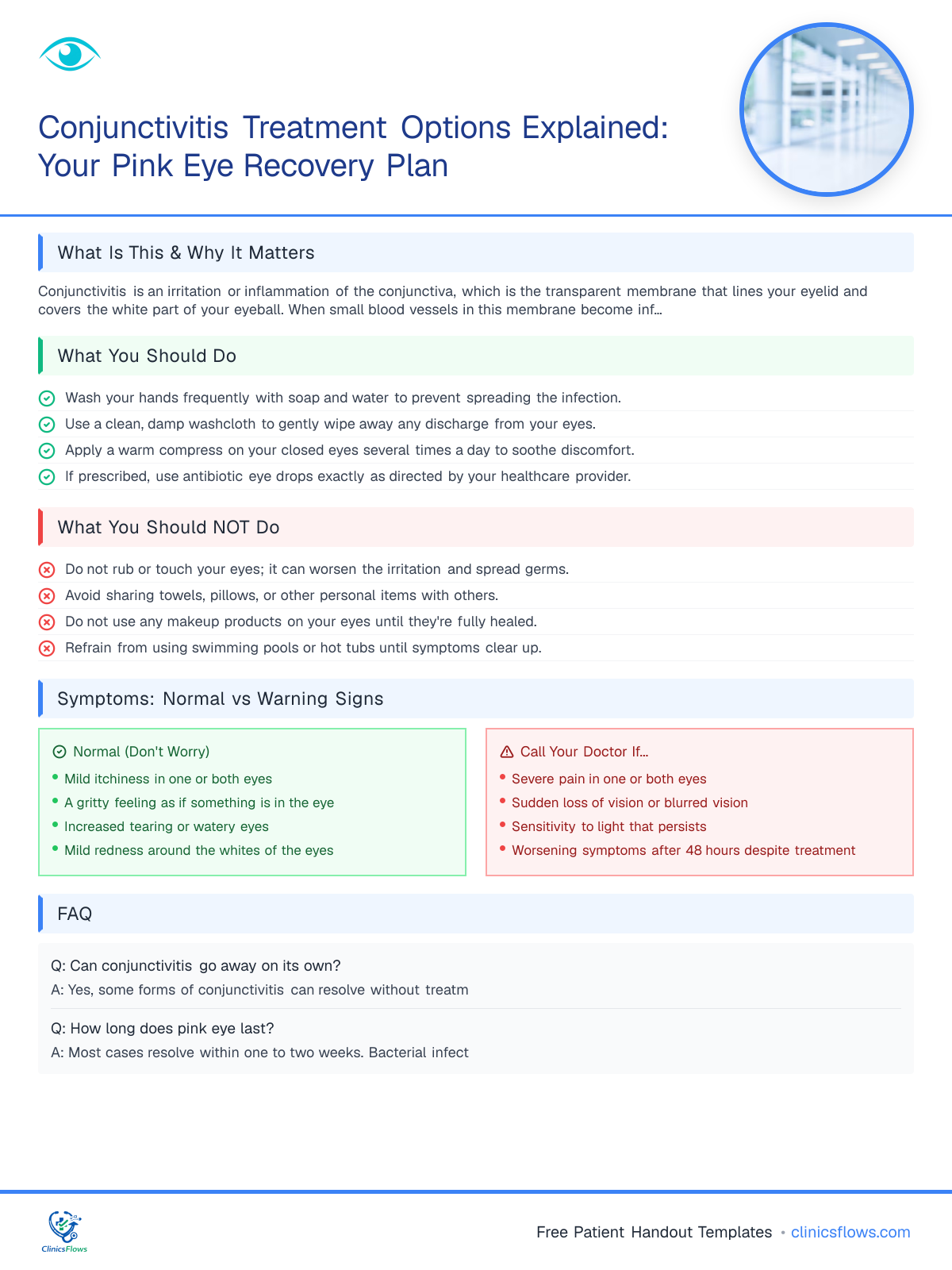 Conjunctivitis Treatment Options Explained: Your Pink Eye Recovery Plan - patient handout preview