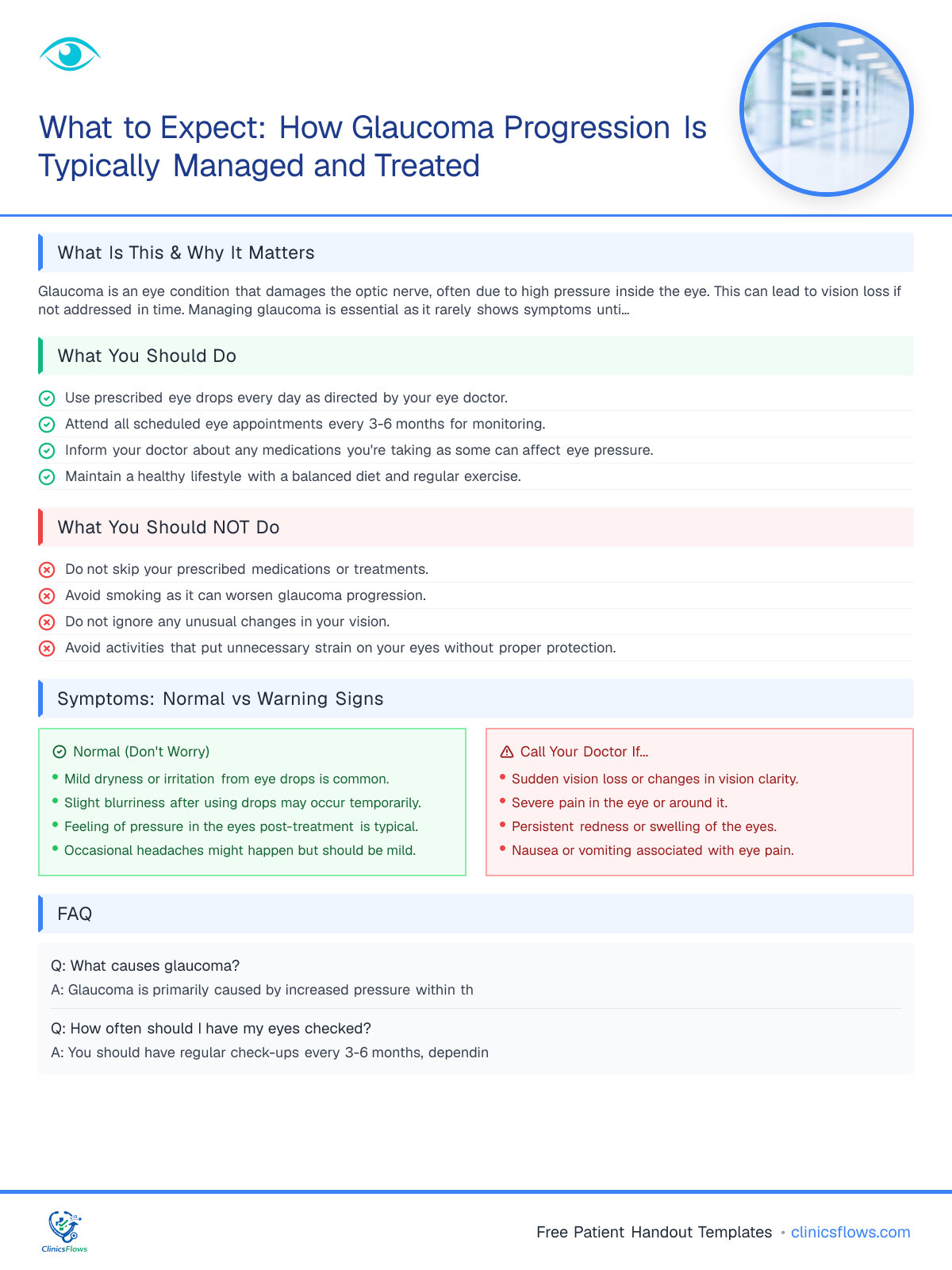What to Expect: How Glaucoma Progression Is Typically Managed and Treated - patient handout preview