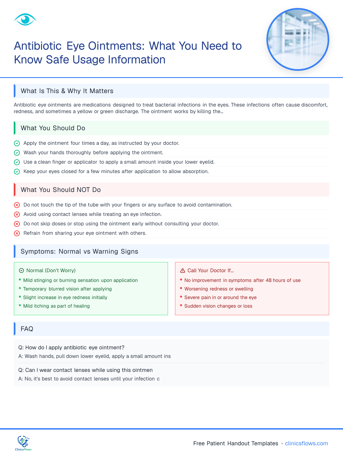 Antibiotic Eye Ointments: What You Need to Know Safe Usage Information - patient handout preview