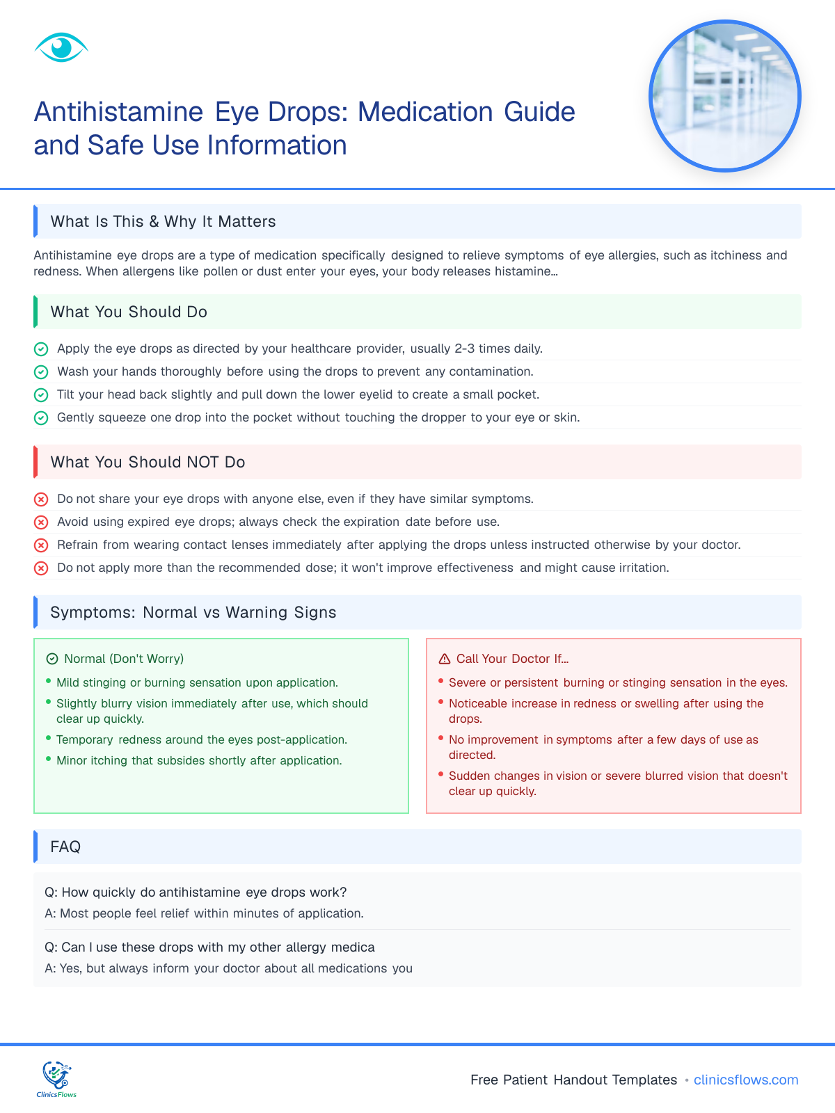 Antihistamine Eye Drops: Medication Guide and Safe Use Information - patient handout preview
