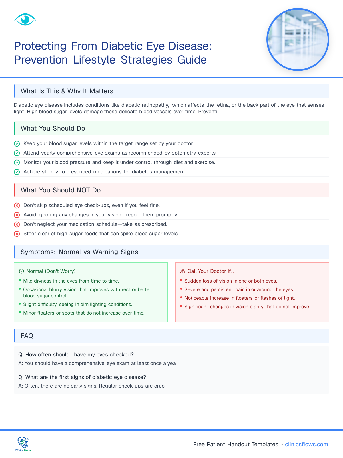 Protecting From Diabetic Eye Disease: Prevention Lifestyle Strategies Guide - patient handout preview