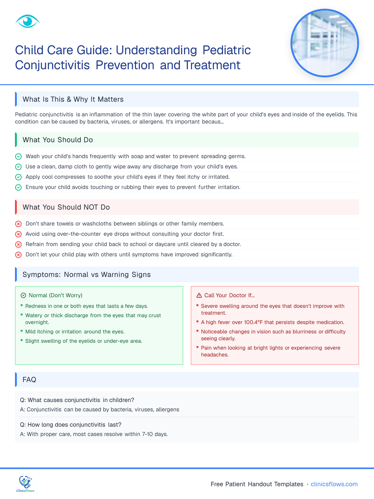 Child Care Guide: Understanding Pediatric Conjunctivitis Prevention and Treatment - patient handout preview