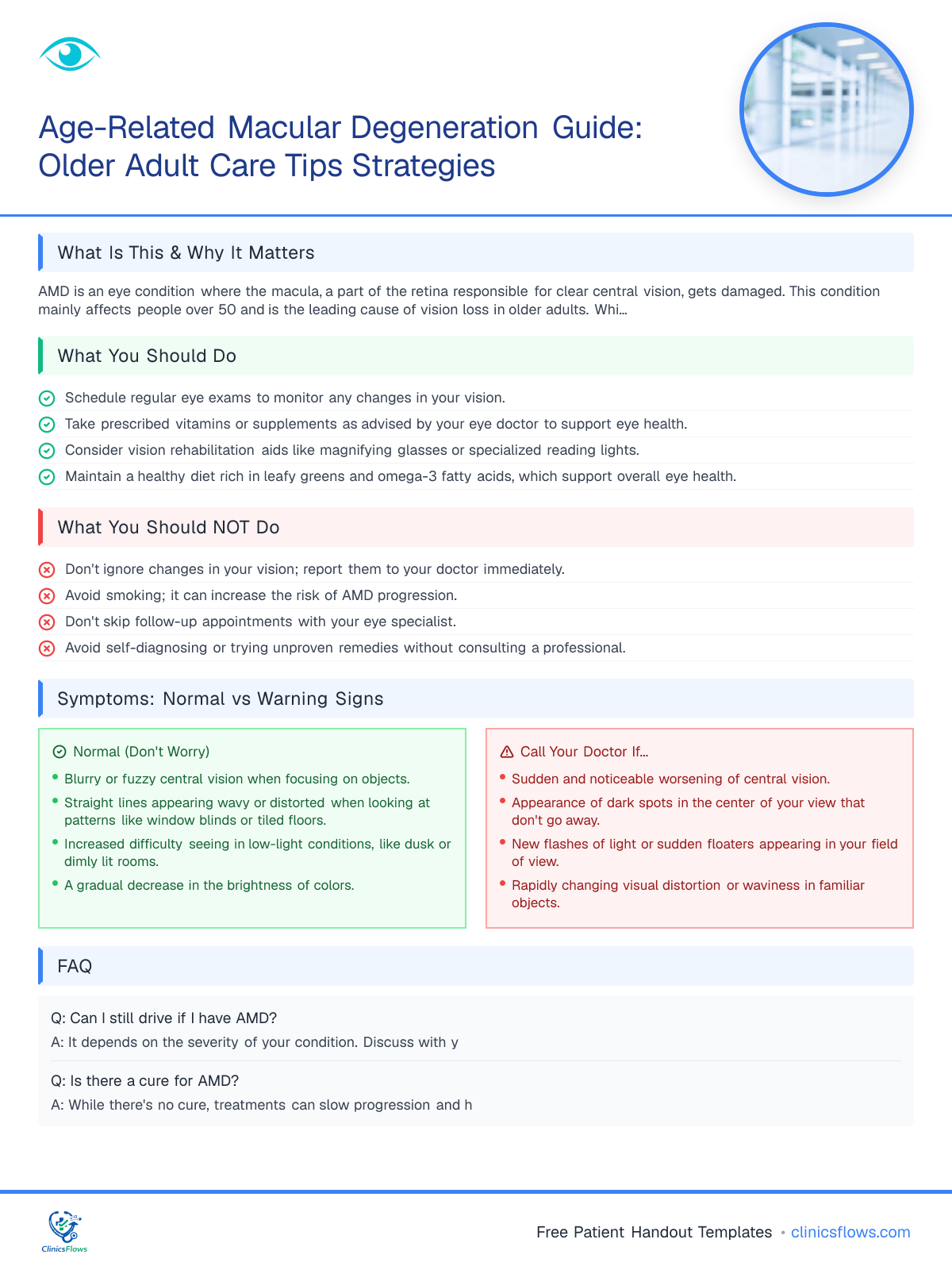 Age-Related Macular Degeneration Guide: Older Adult Care Tips Strategies - patient handout preview