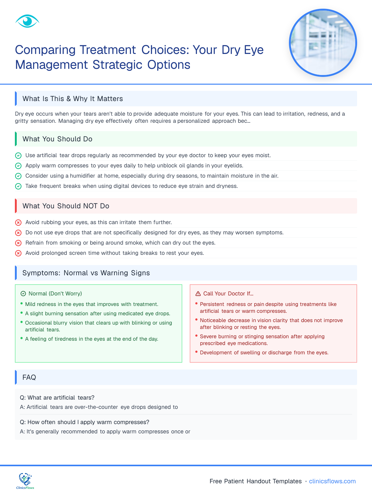 Comparing Treatment Choices: Your Dry Eye Management Strategic Options - patient handout preview