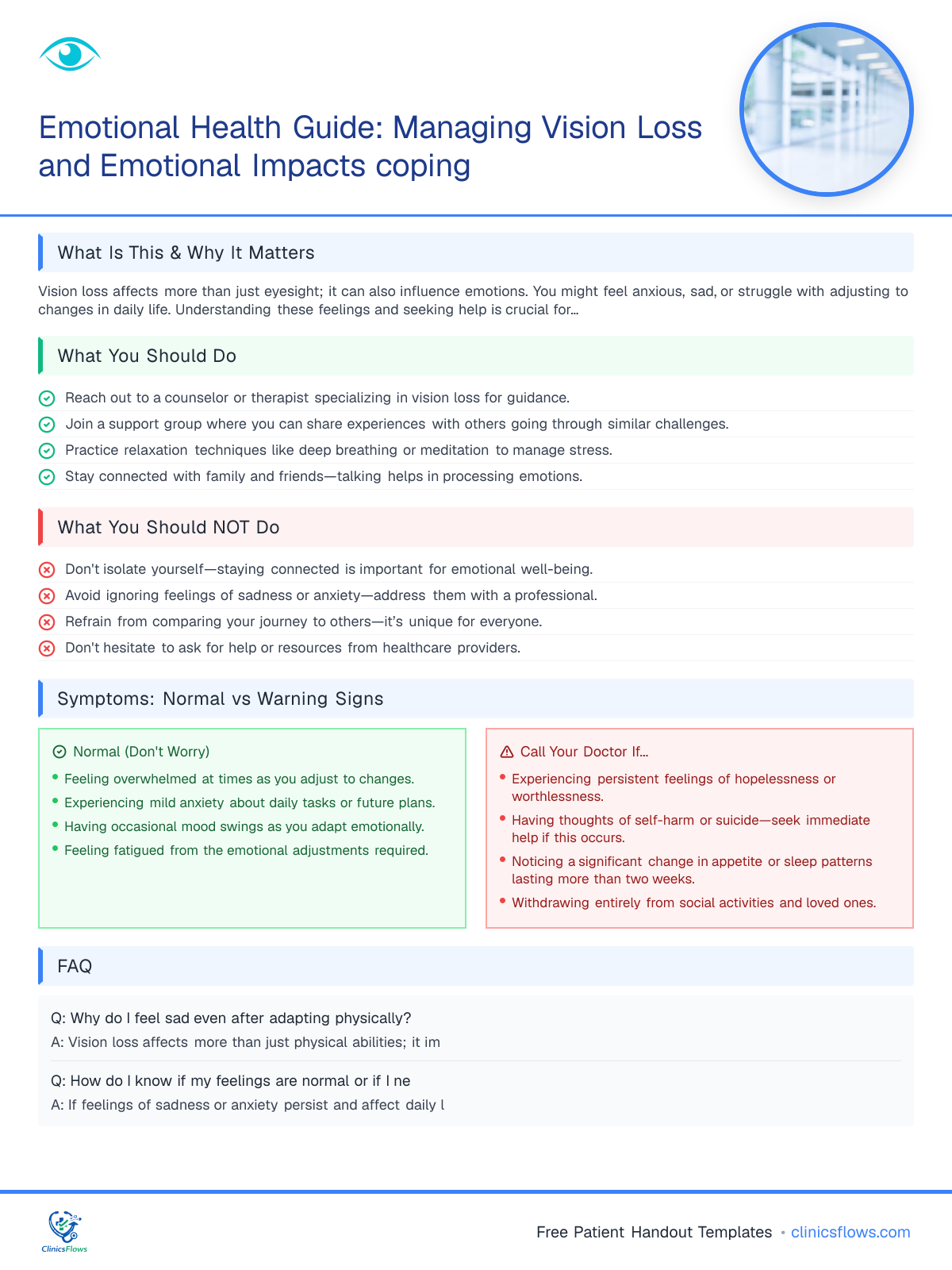 Emotional Health Guide: Managing Vision Loss and Emotional Impacts coping - patient handout preview