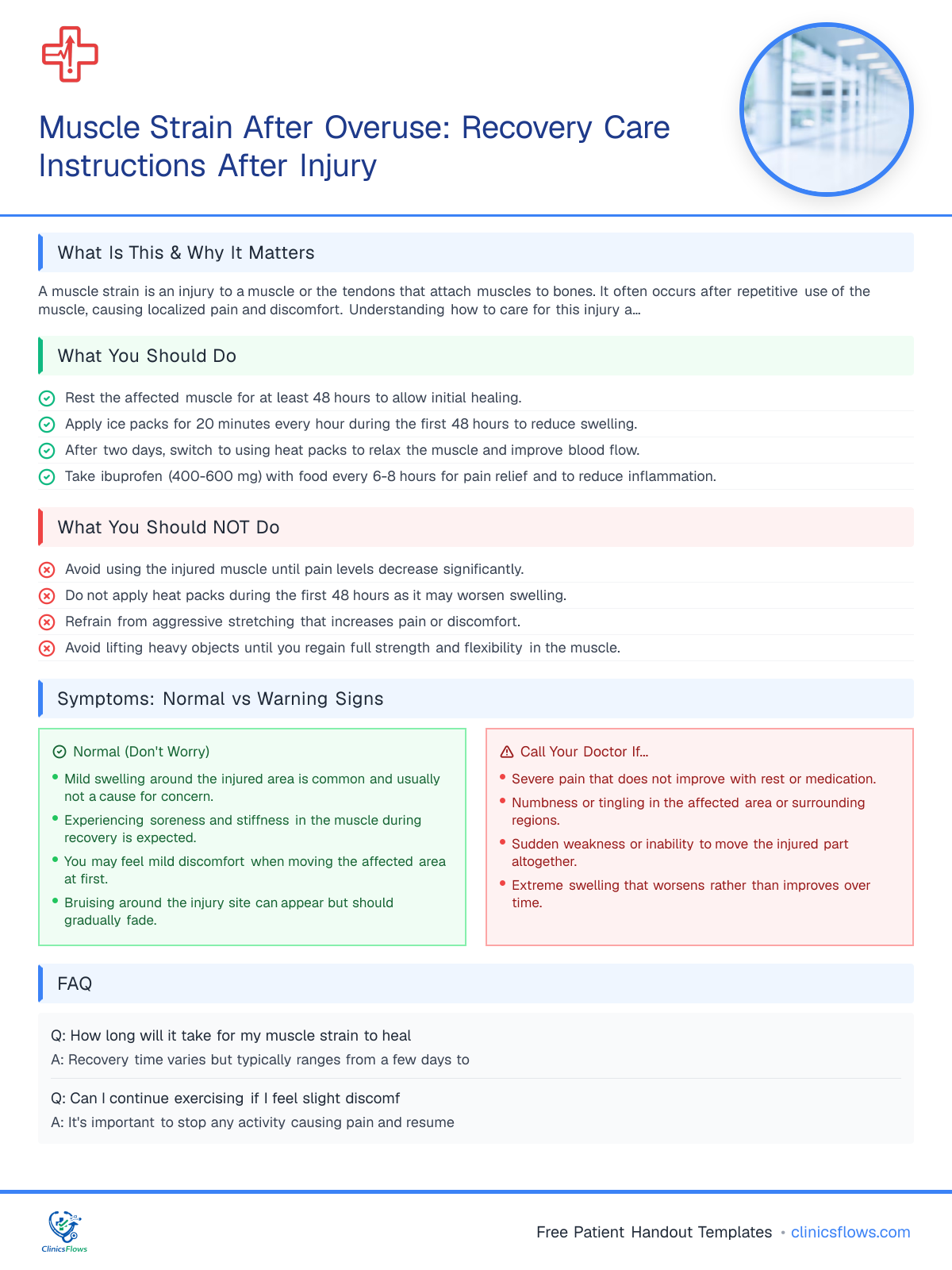 Muscle Strain After Overuse: Recovery Care Instructions After Injury - patient handout preview