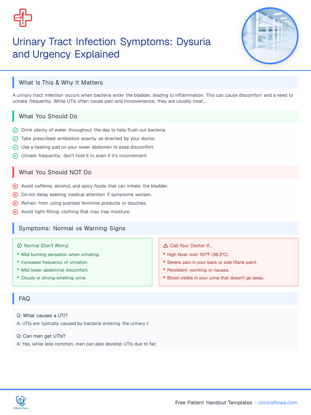 Urinary Tract Infection Symptoms: Dysuria and Urgency Explained - patient handout preview