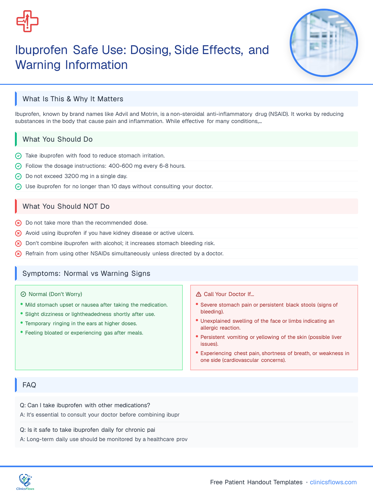 Ibuprofen Safe Use: Dosing, Side Effects, and Warning Information - patient handout preview