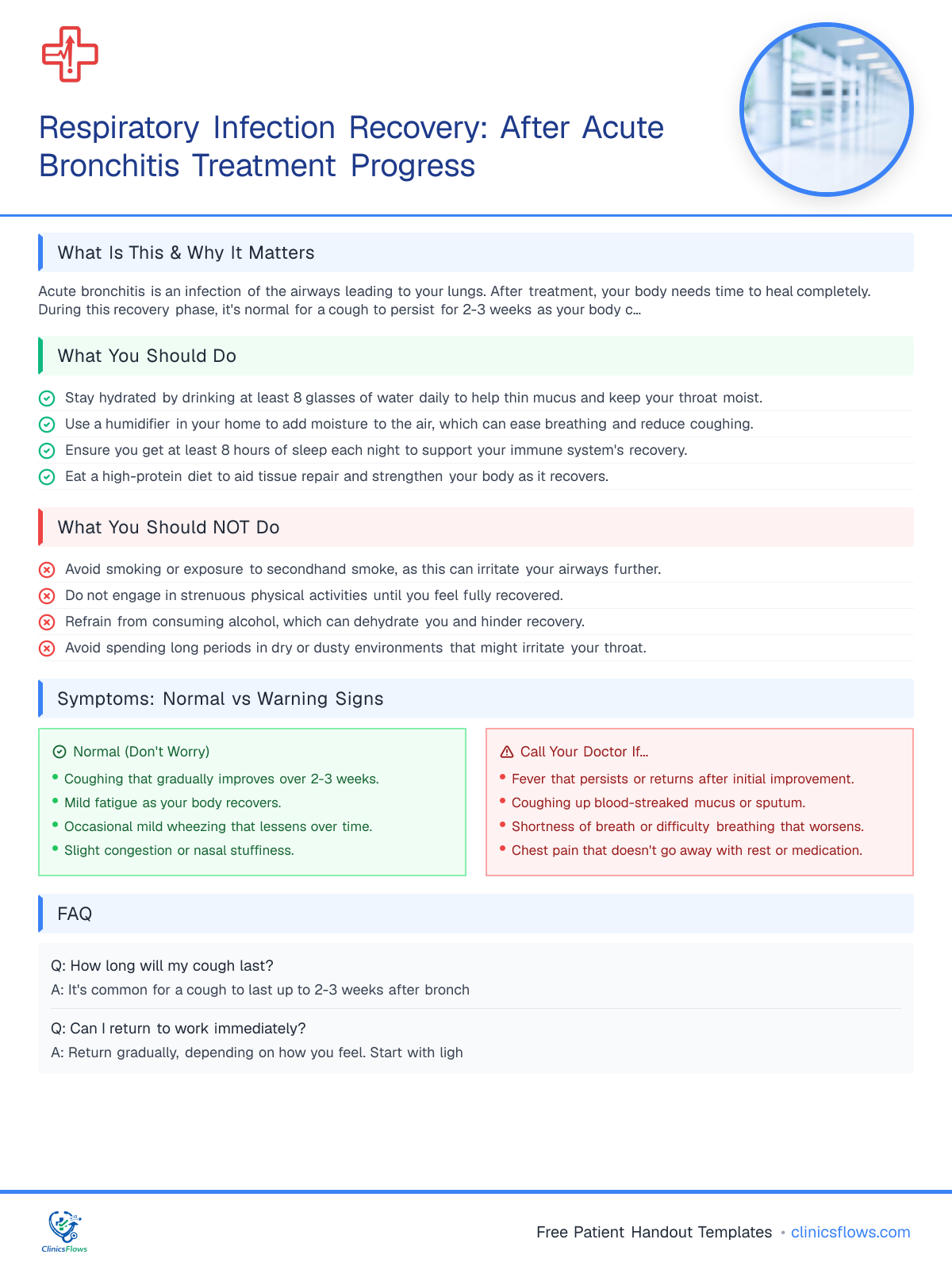 Respiratory Infection Recovery: After Acute Bronchitis Treatment Progress - patient handout preview