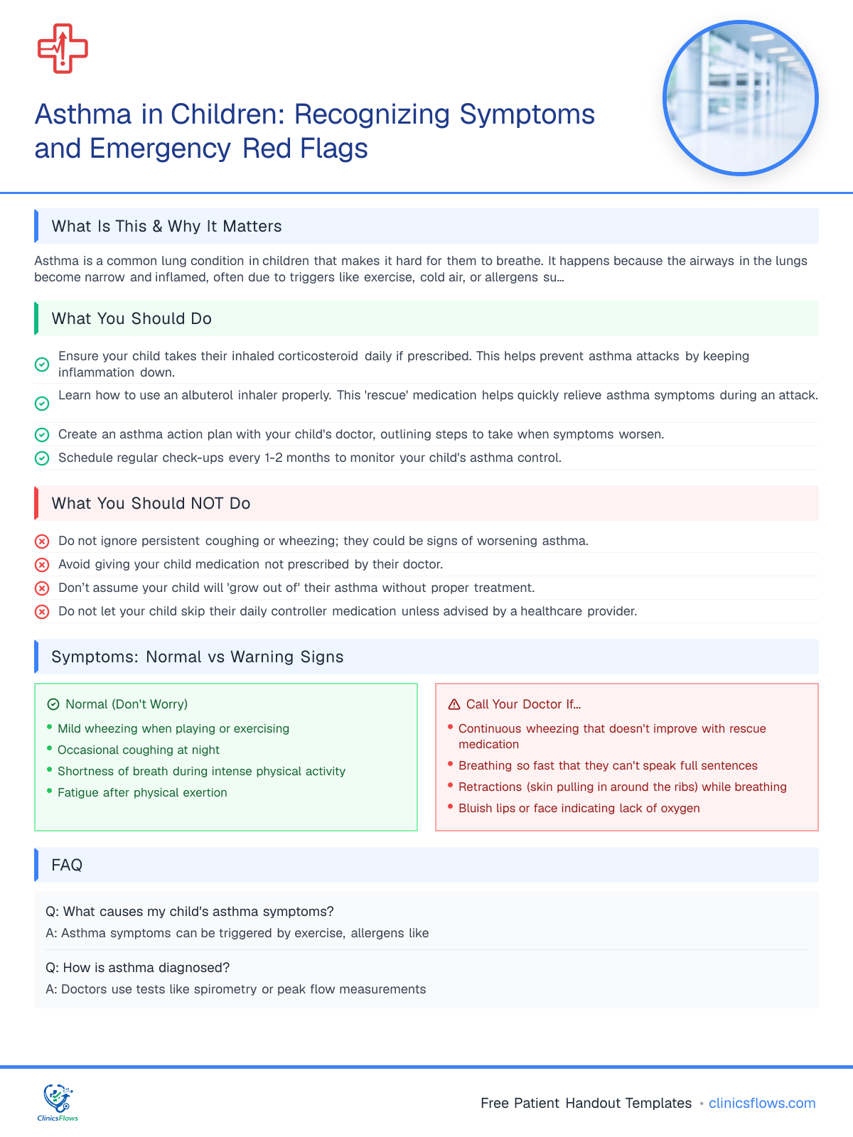 Asthma in Children: Recognizing Symptoms and Emergency Red Flags - patient handout preview