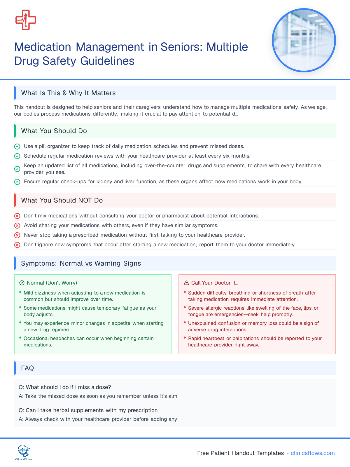 Medication Management in Seniors: Multiple Drug Safety Guidelines - patient handout preview