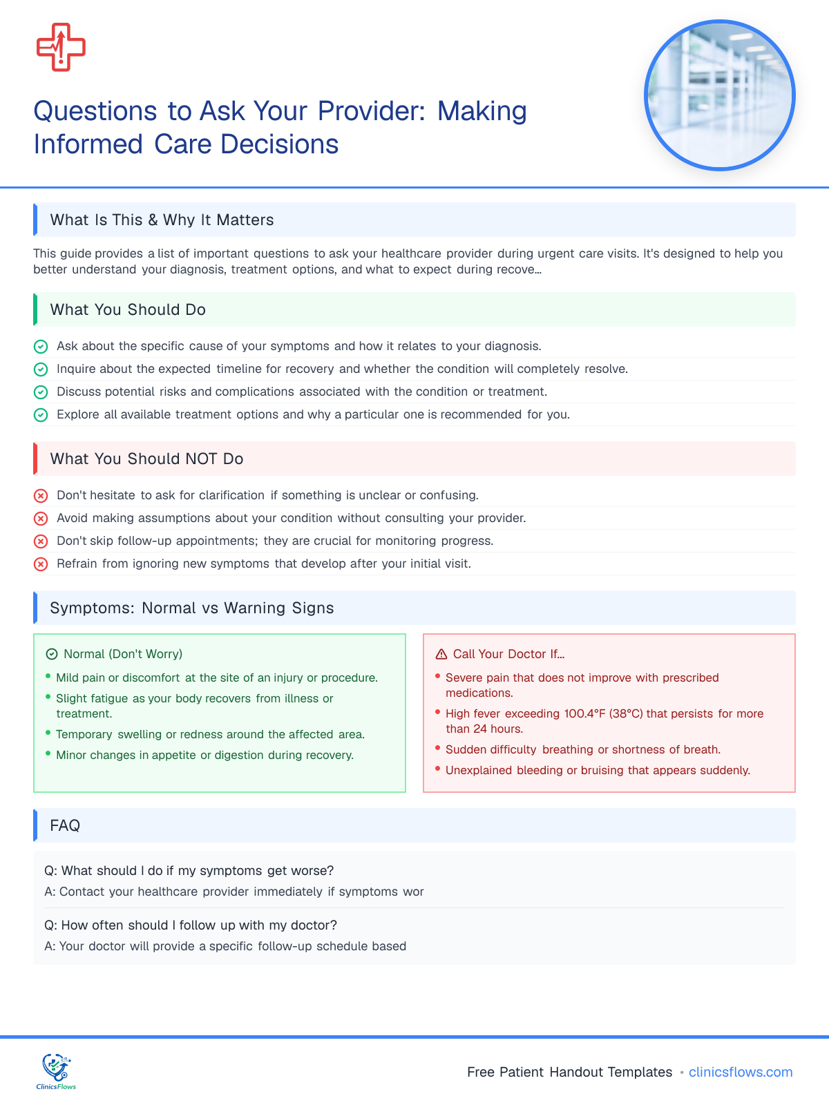 Questions to Ask Your Provider: Making Informed Care Decisions - patient handout preview