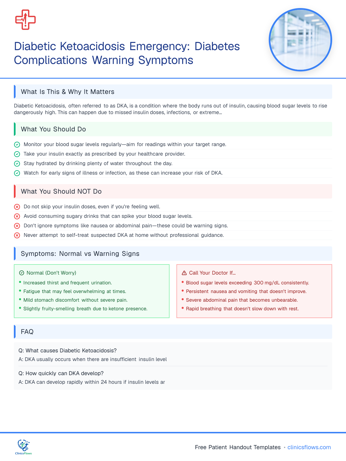 Diabetic Ketoacidosis Emergency: Diabetes Complications Warning Symptoms - patient handout preview