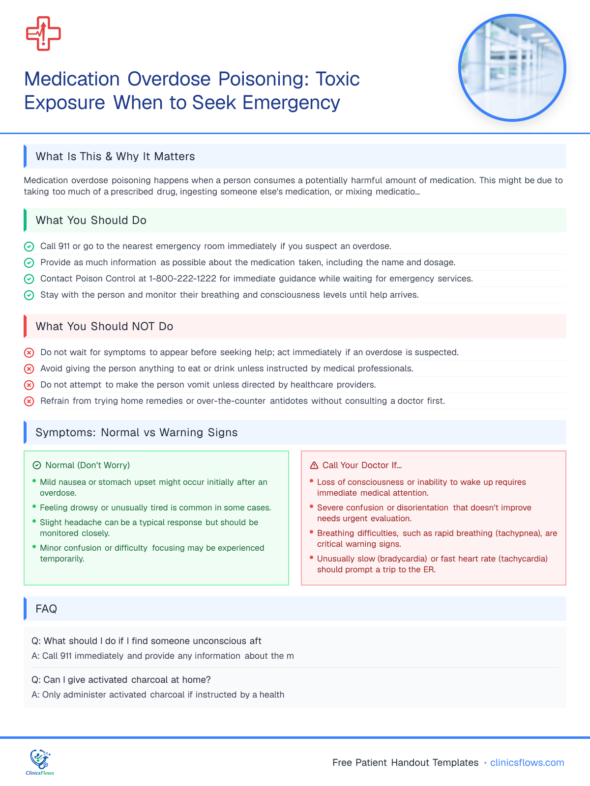 Medication Overdose Poisoning: Toxic Exposure When to Seek Emergency - patient handout preview