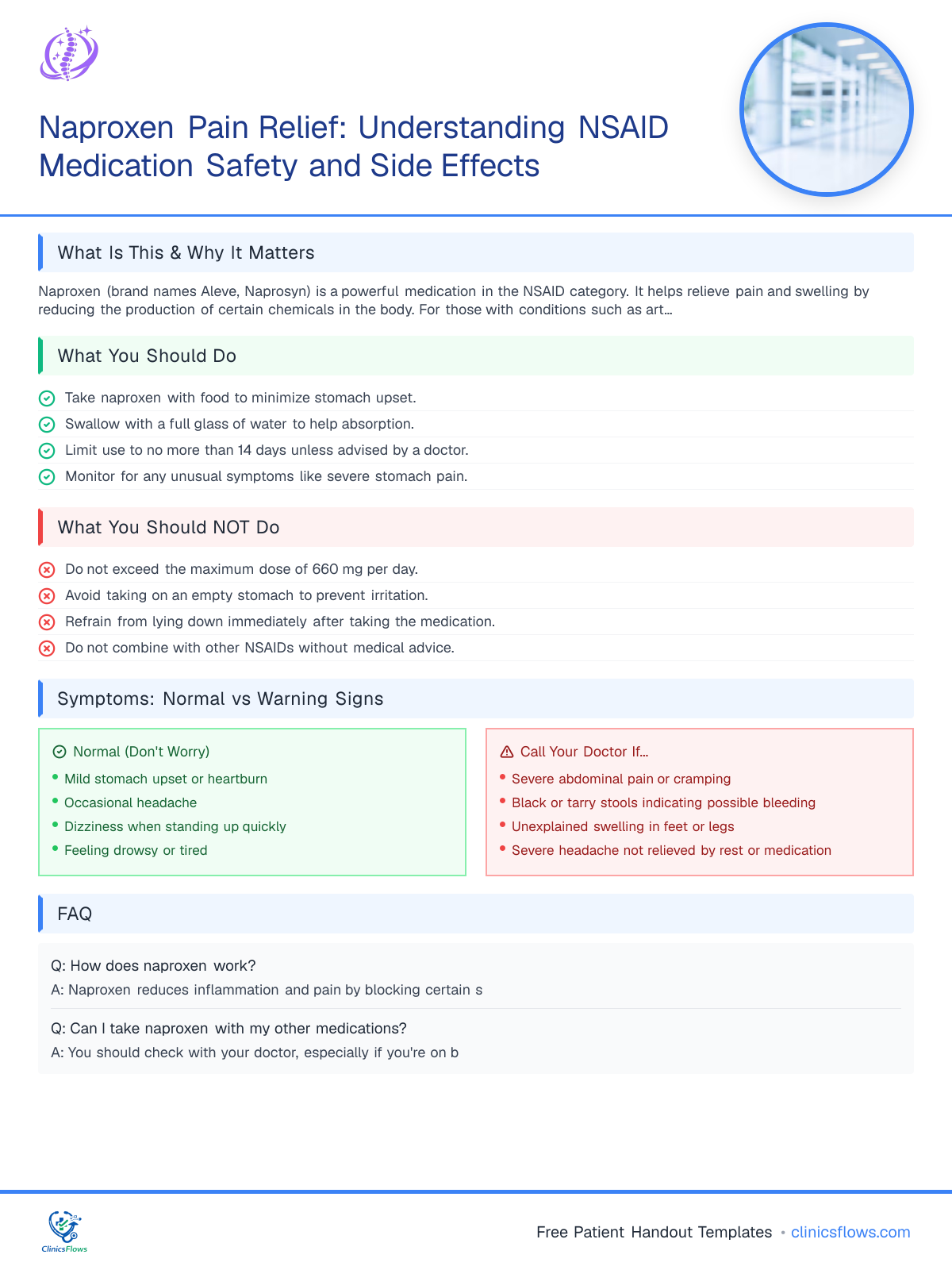 Naproxen Pain Relief: Understanding NSAID Medication Safety and Side Effects - patient handout preview