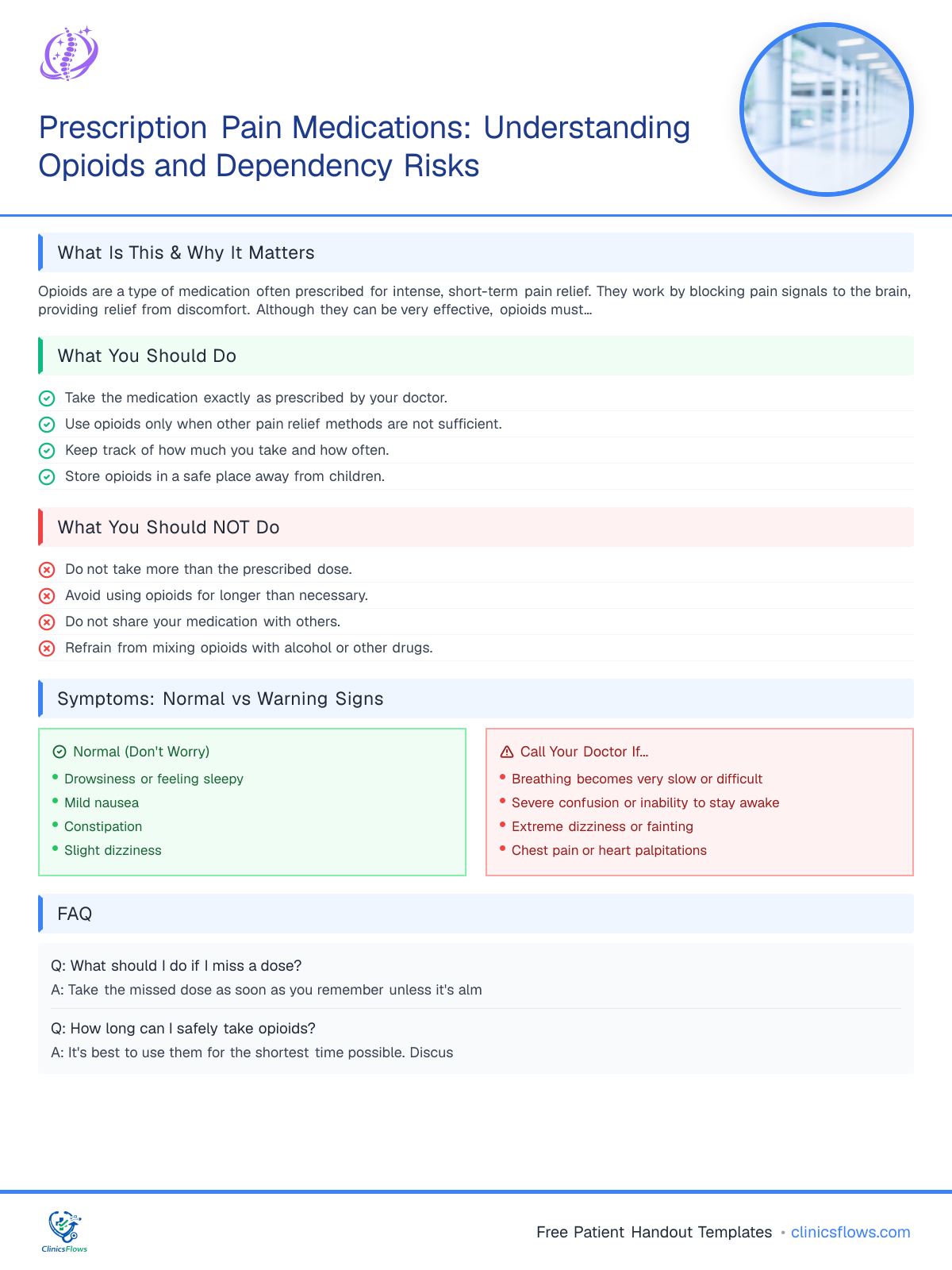 Prescription Pain Medications: Understanding Opioids and Dependency Risks - patient handout preview