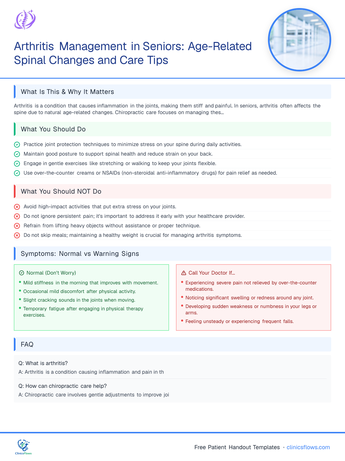 Arthritis Management in Seniors: Age-Related Spinal Changes and Care Tips - patient handout preview