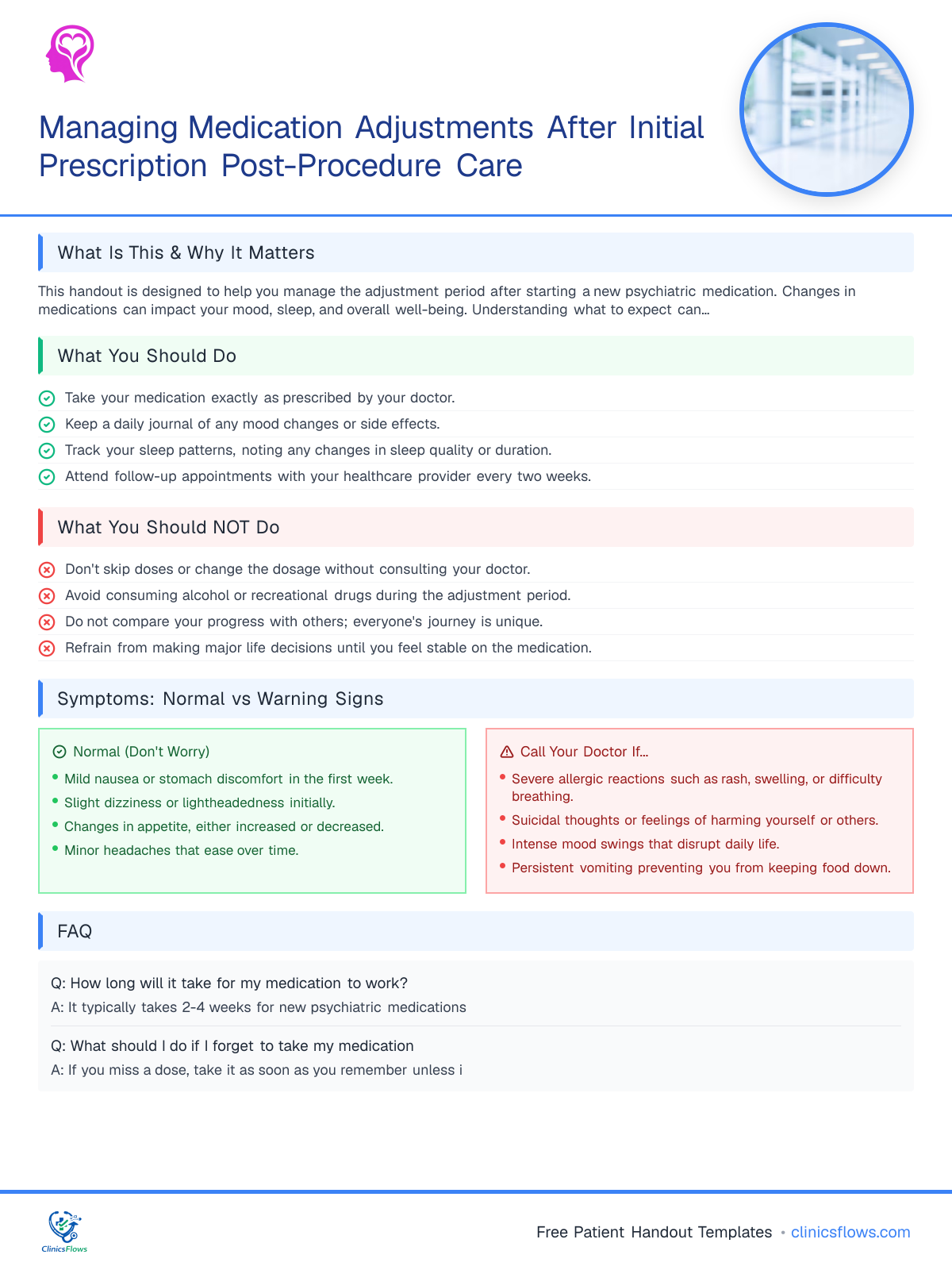 Managing Medication Adjustments After Initial Prescription Post-Procedure Care - patient handout preview