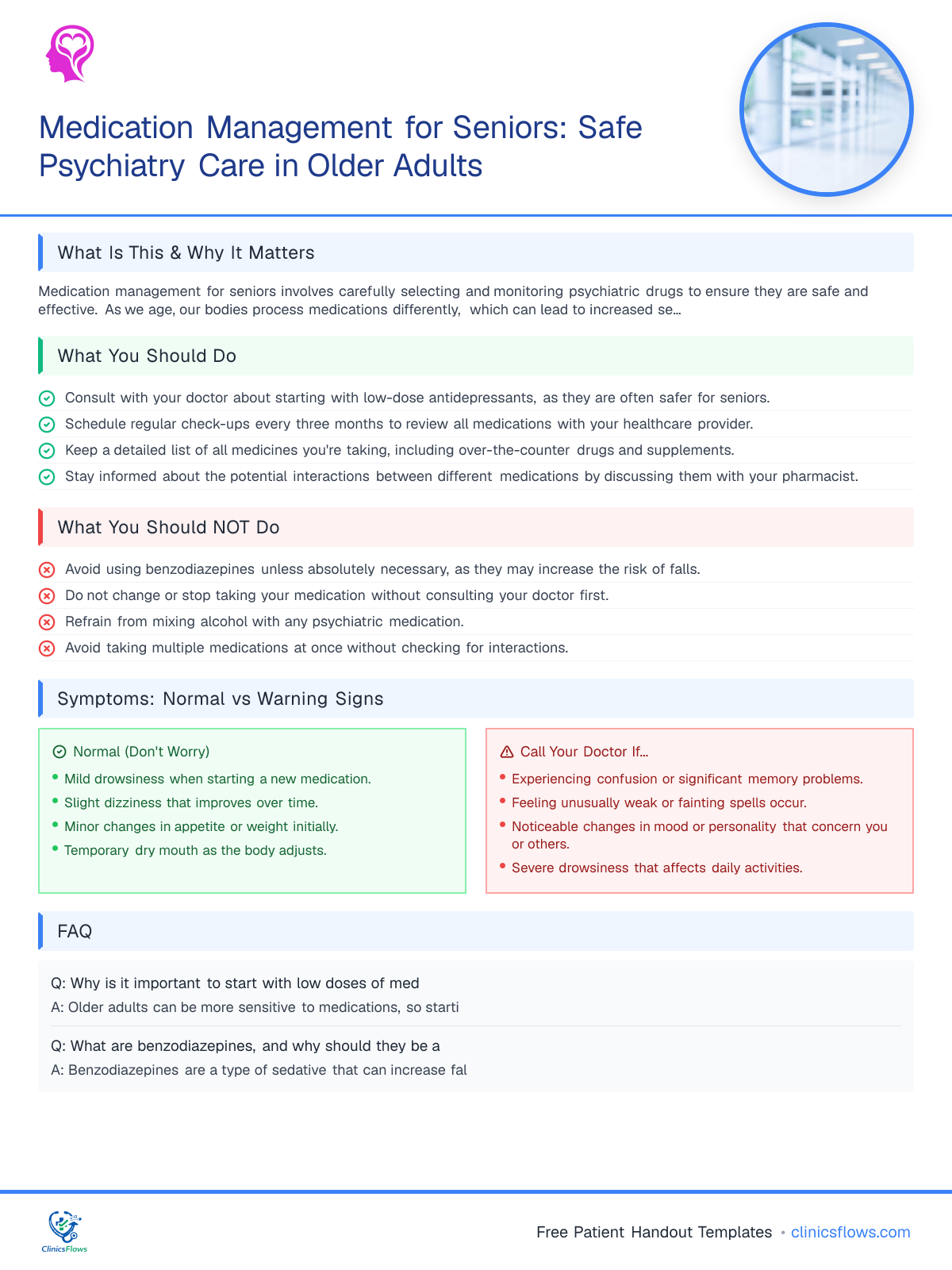 Medication Management for Seniors: Safe Psychiatry Care in Older Adults - patient handout preview