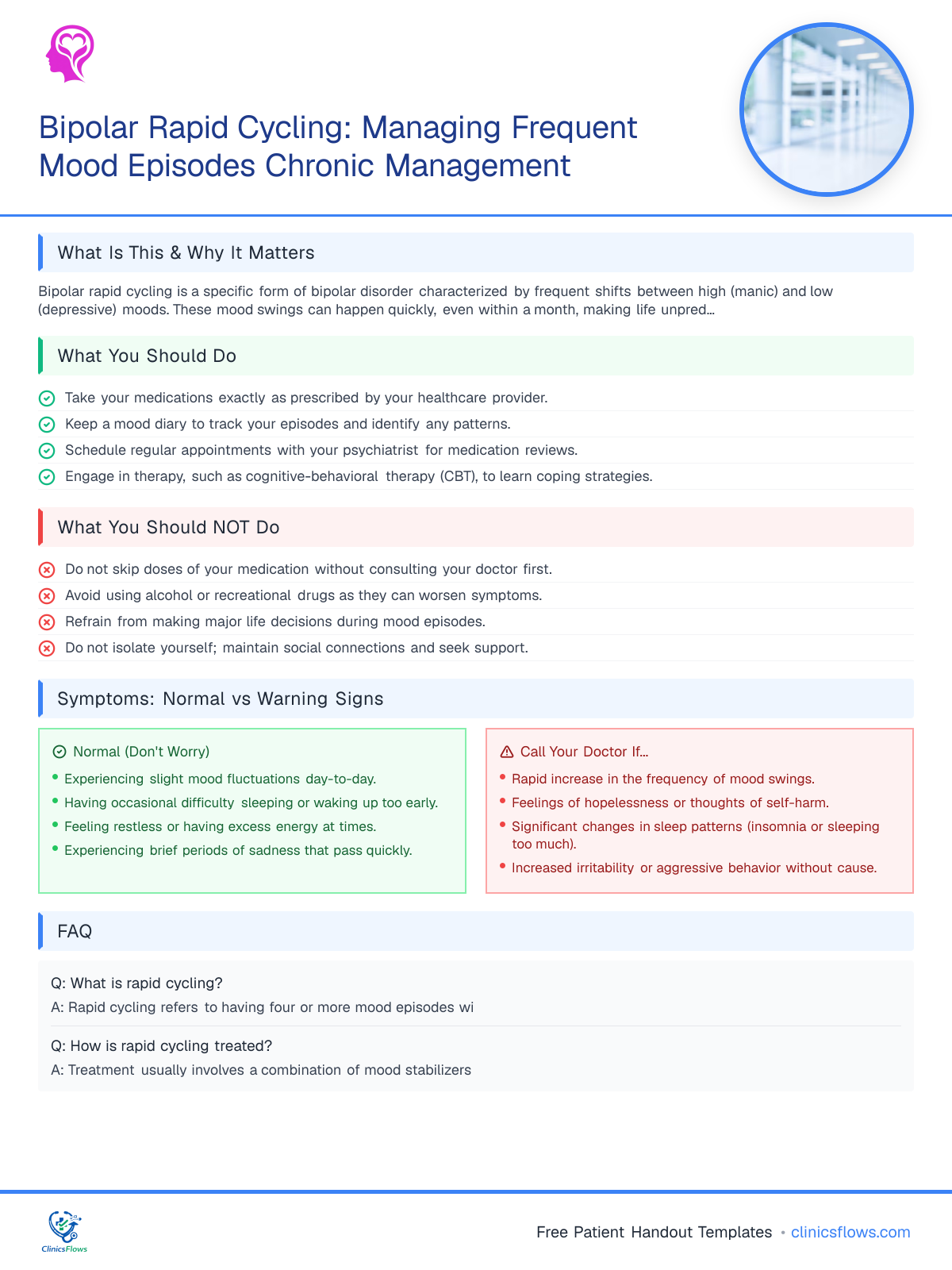 Bipolar Rapid Cycling: Managing Frequent Mood Episodes Chronic Management - patient handout preview