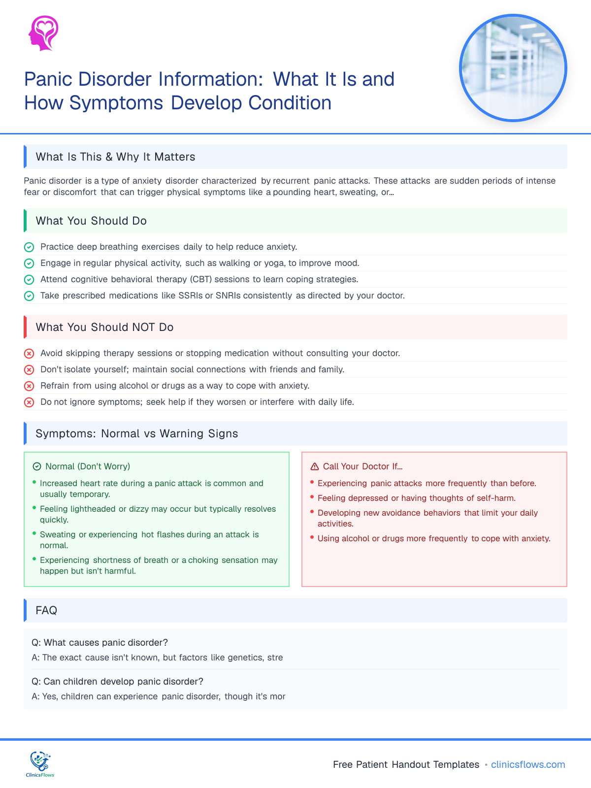 Panic Disorder Information: What It Is and How Symptoms Develop Condition - patient handout preview