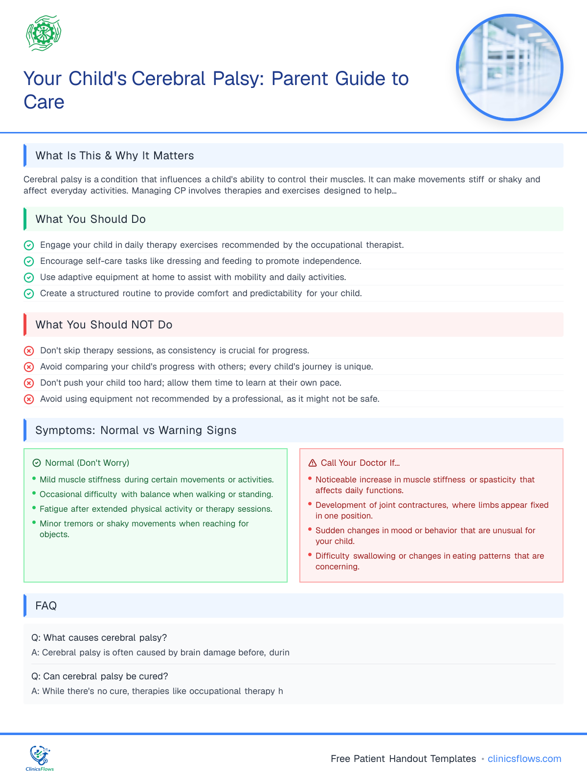 Your Child's Cerebral Palsy: Parent Guide to Care - patient handout preview