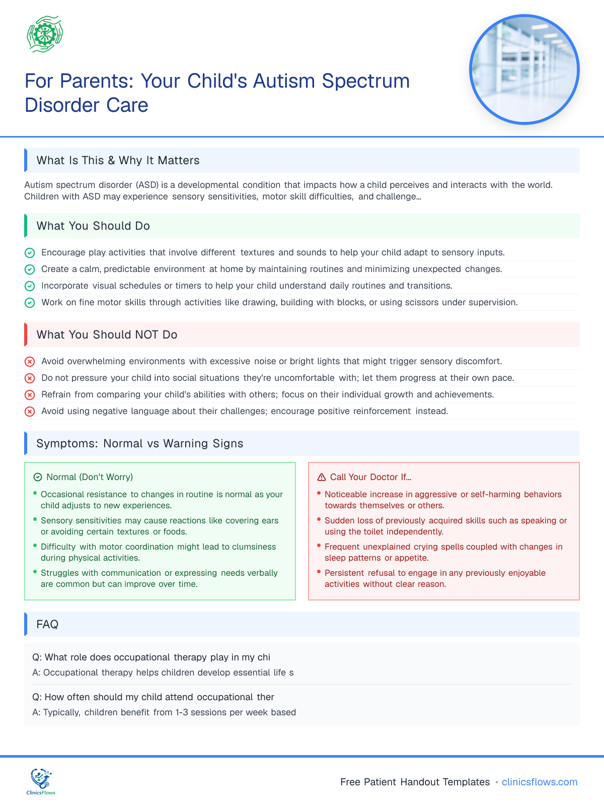 For Parents: Your Child's Autism Spectrum Disorder Care - patient handout preview
