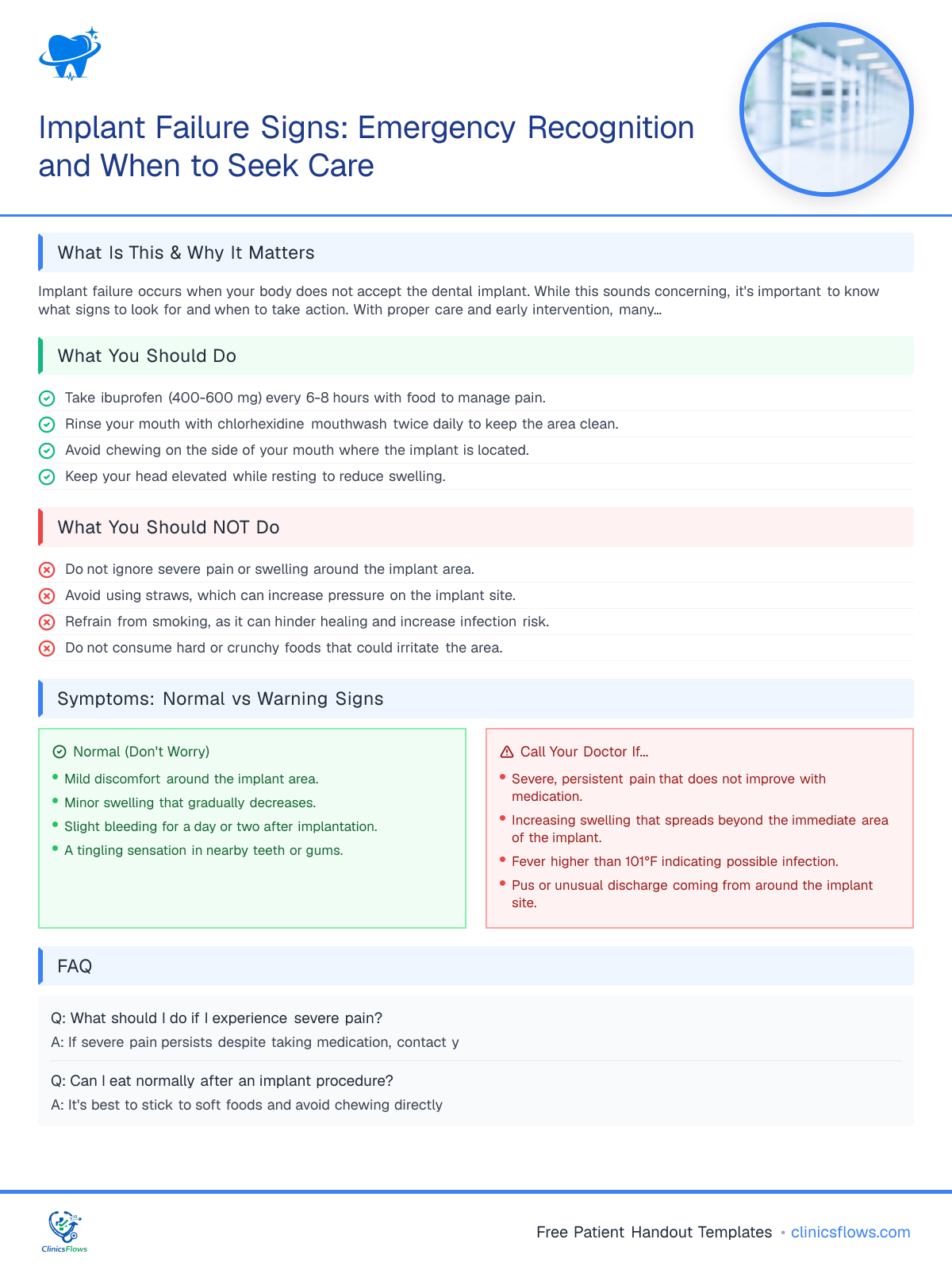 Implant Failure Signs: Emergency Recognition and When to Seek Care - patient handout preview