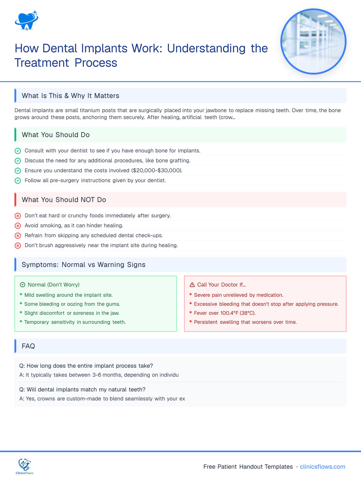 How Dental Implants Work: Understanding the Treatment Process - patient handout preview