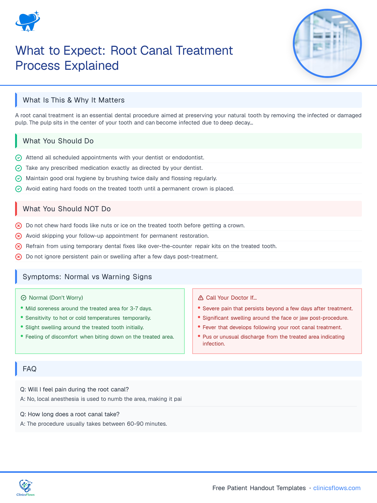 What to Expect: Root Canal Treatment Process Explained - patient handout preview