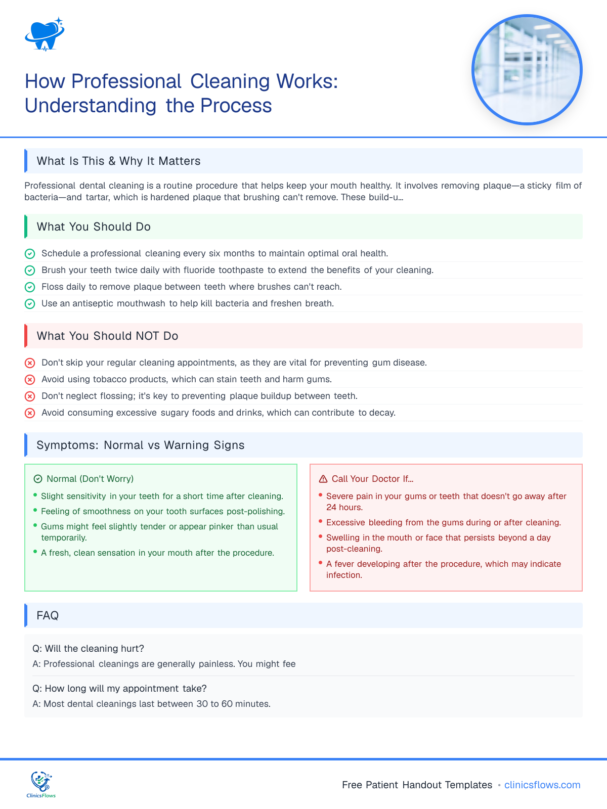 How Professional Cleaning Works: Understanding the Process - patient handout preview