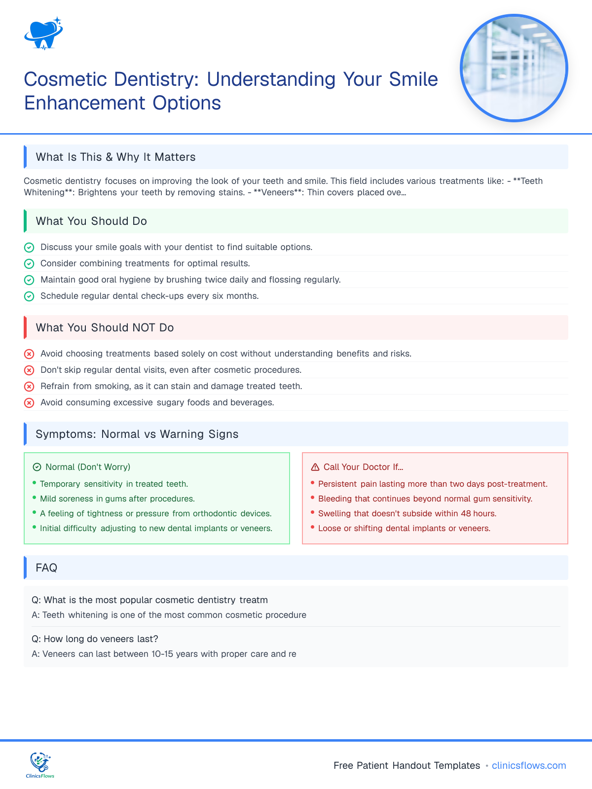 Cosmetic Dentistry: Understanding Your Smile Enhancement Options - patient handout preview