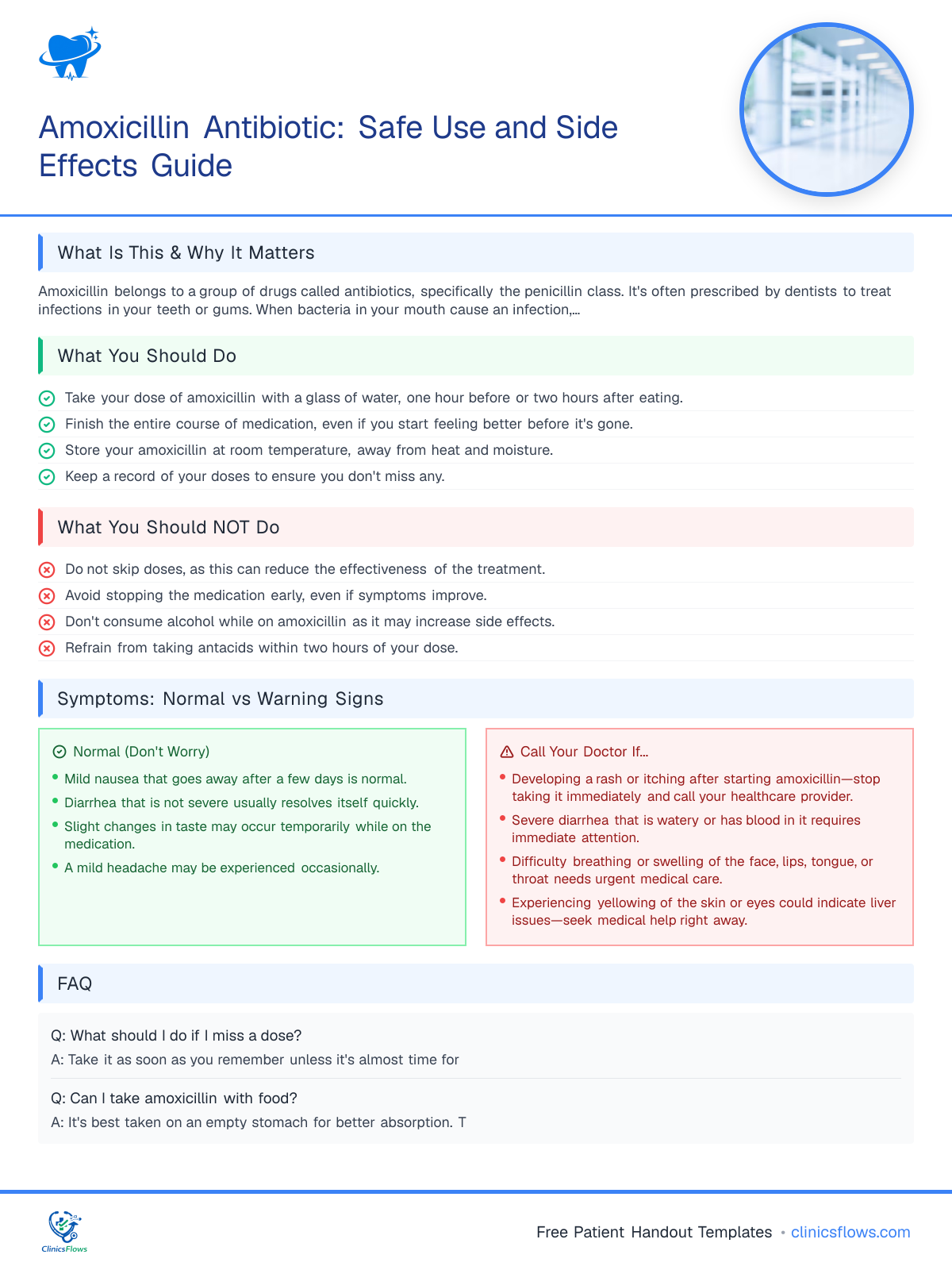 Amoxicillin Antibiotic: Safe Use and Side Effects Guide - patient handout preview