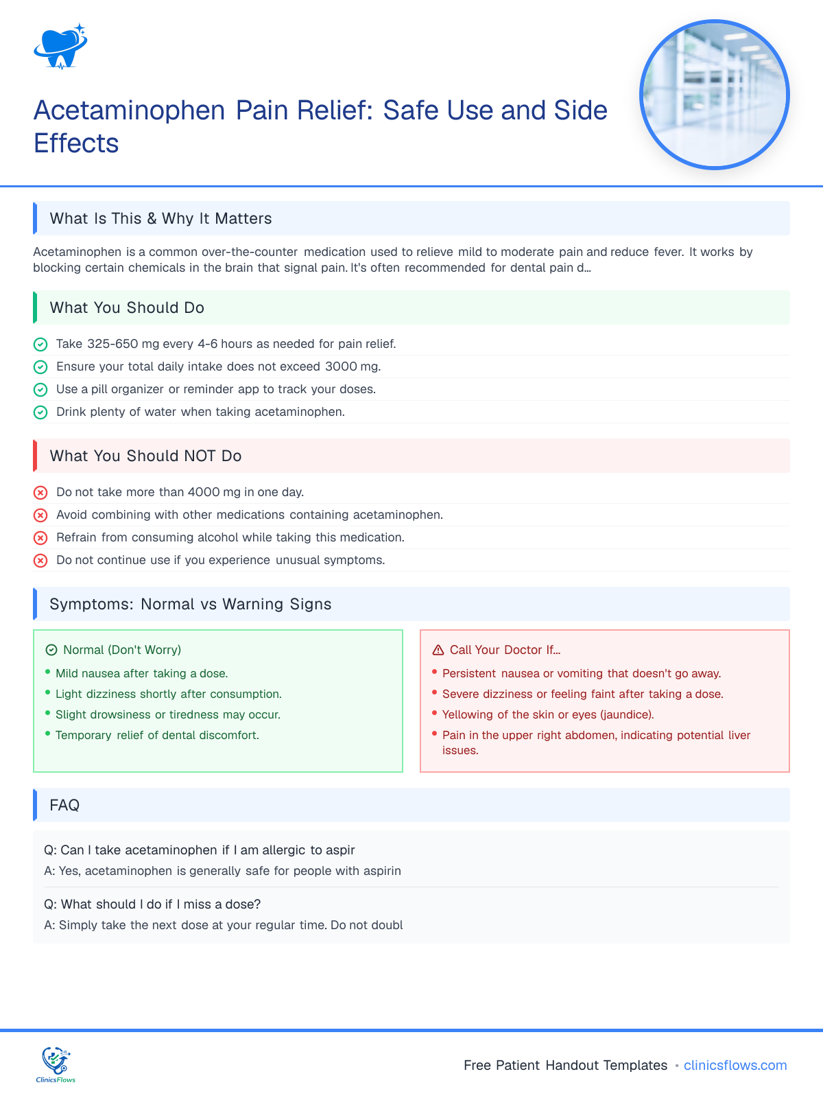 Acetaminophen Pain Relief: Safe Use and Side Effects - patient handout preview