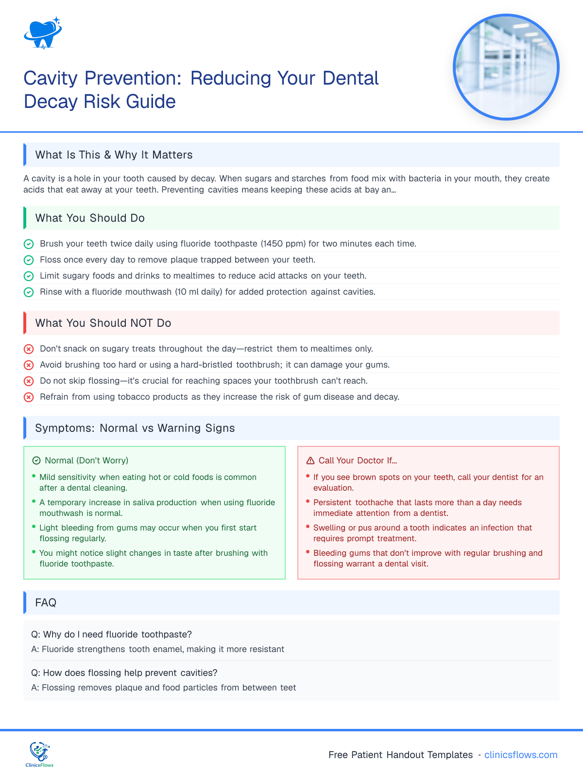 Cavity Prevention: Reducing Your Dental Decay Risk Guide - patient handout preview