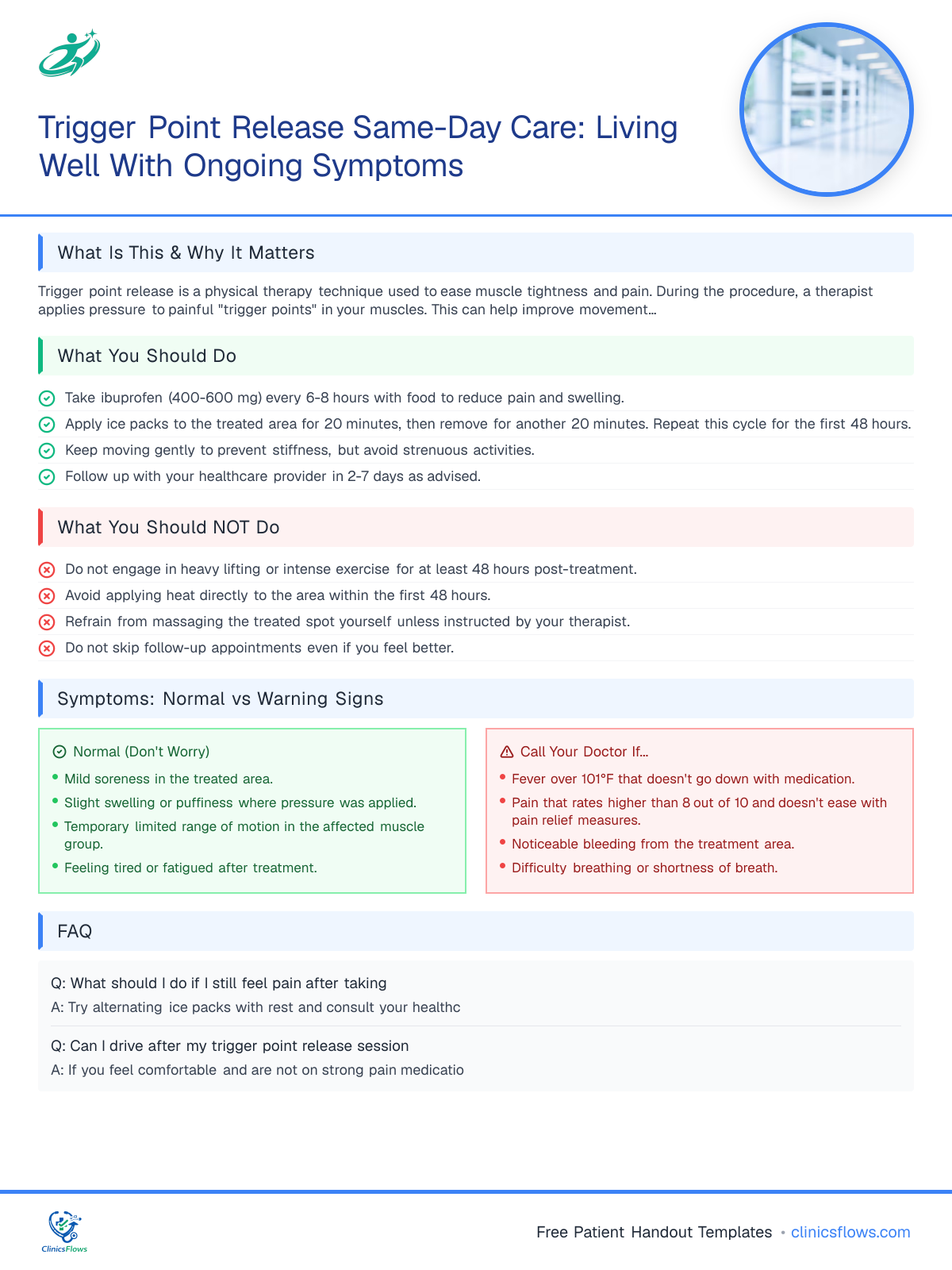 Trigger Point Release Same-Day Care: Living Well With Ongoing Symptoms - patient handout preview